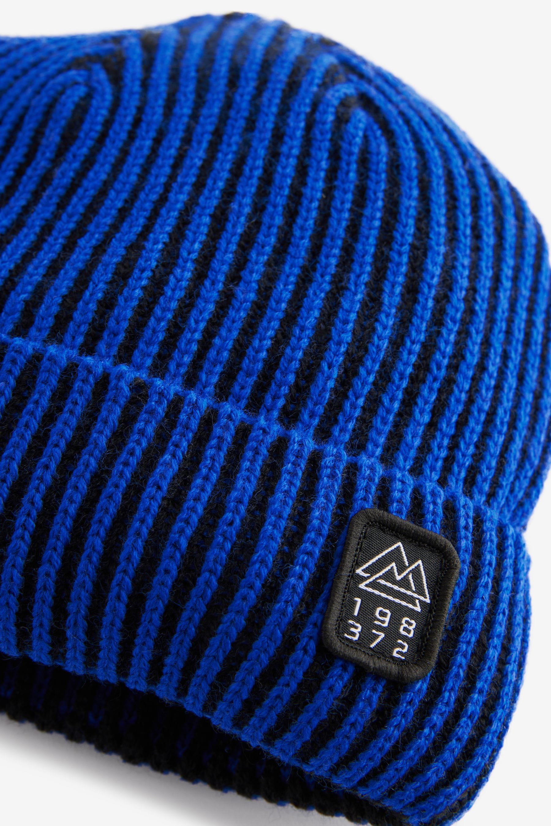 Cobalt Blue Plated Knitted Beanie Hat (1-16yrs)