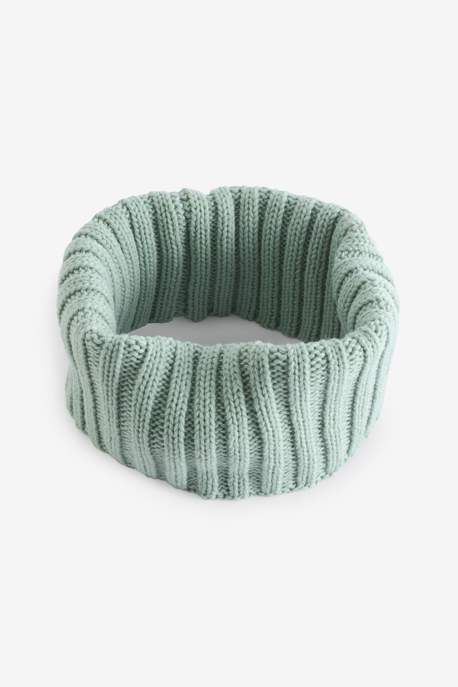 Sage Green Ribbed Knitted Snood (1-16yrs)