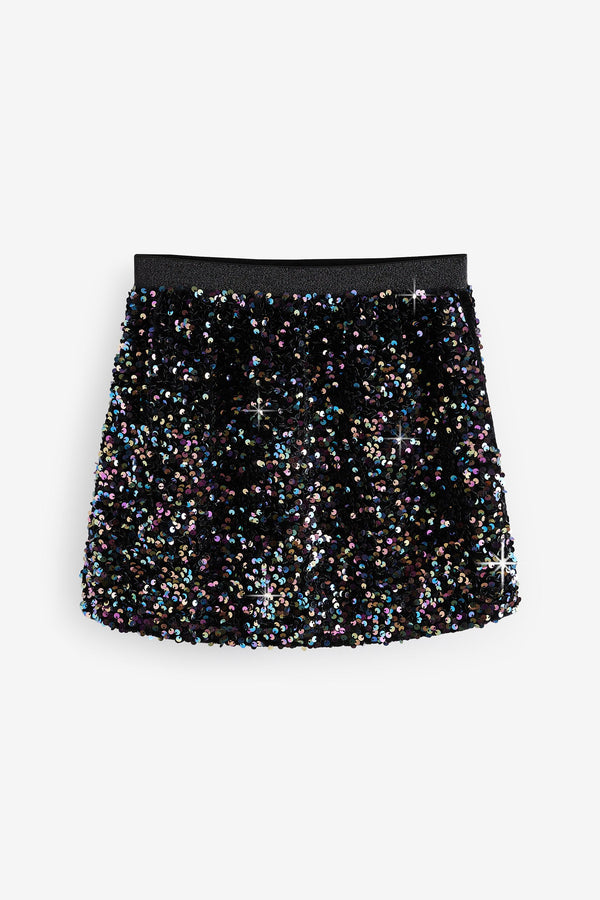 Black/Purple Sequin Skirt (3-16yrs)