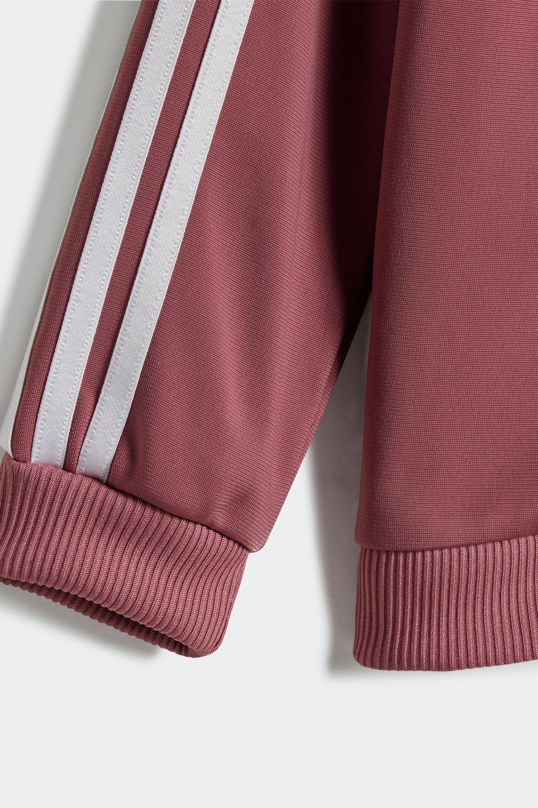 adidas Pink Essentials Shiny Hooded Tracksuit