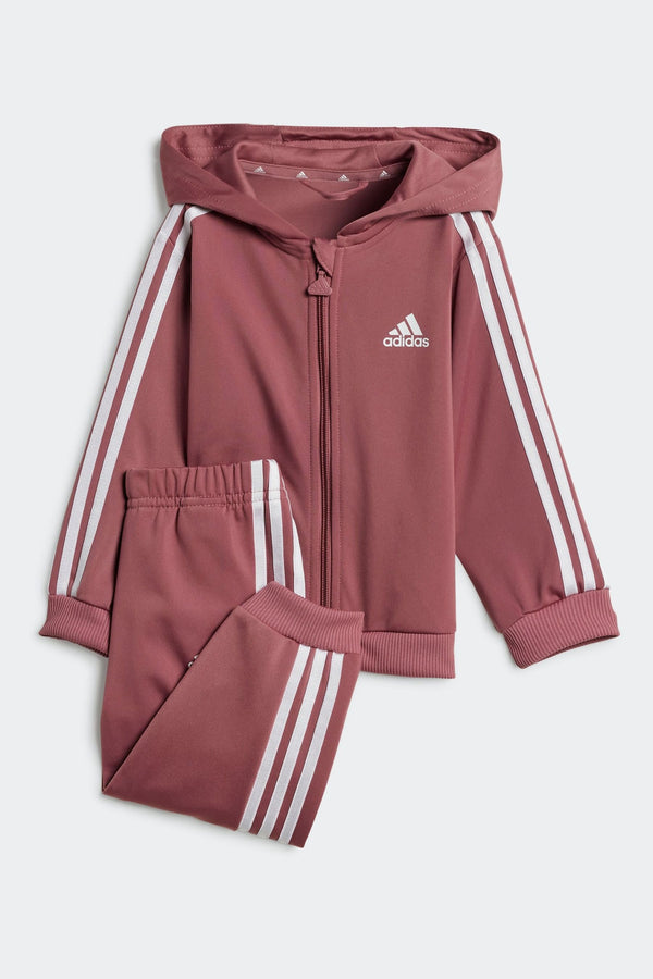 adidas Pink Essentials Shiny Hooded Tracksuit