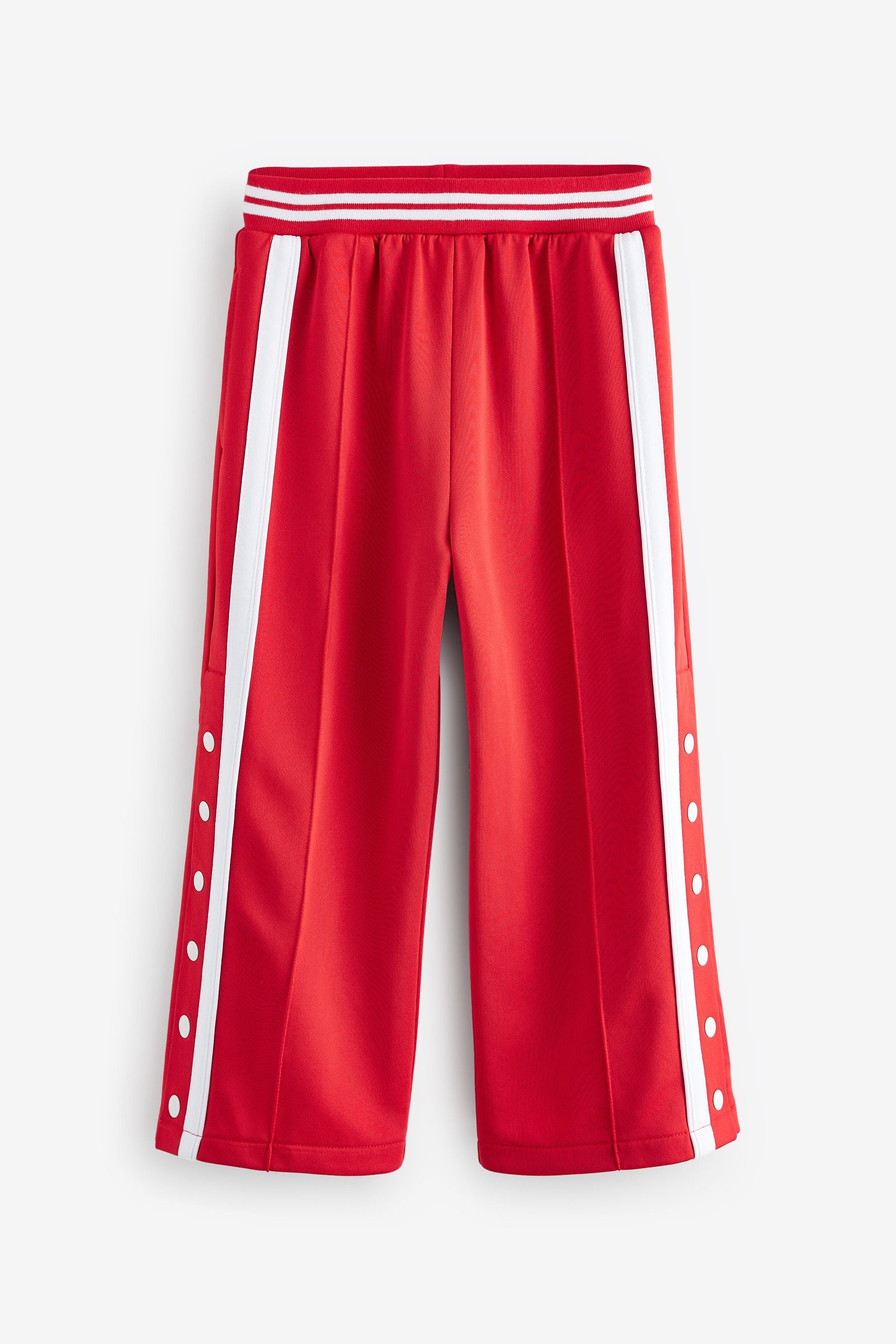 Red Wide Leg Popper Joggers (3-16yrs)