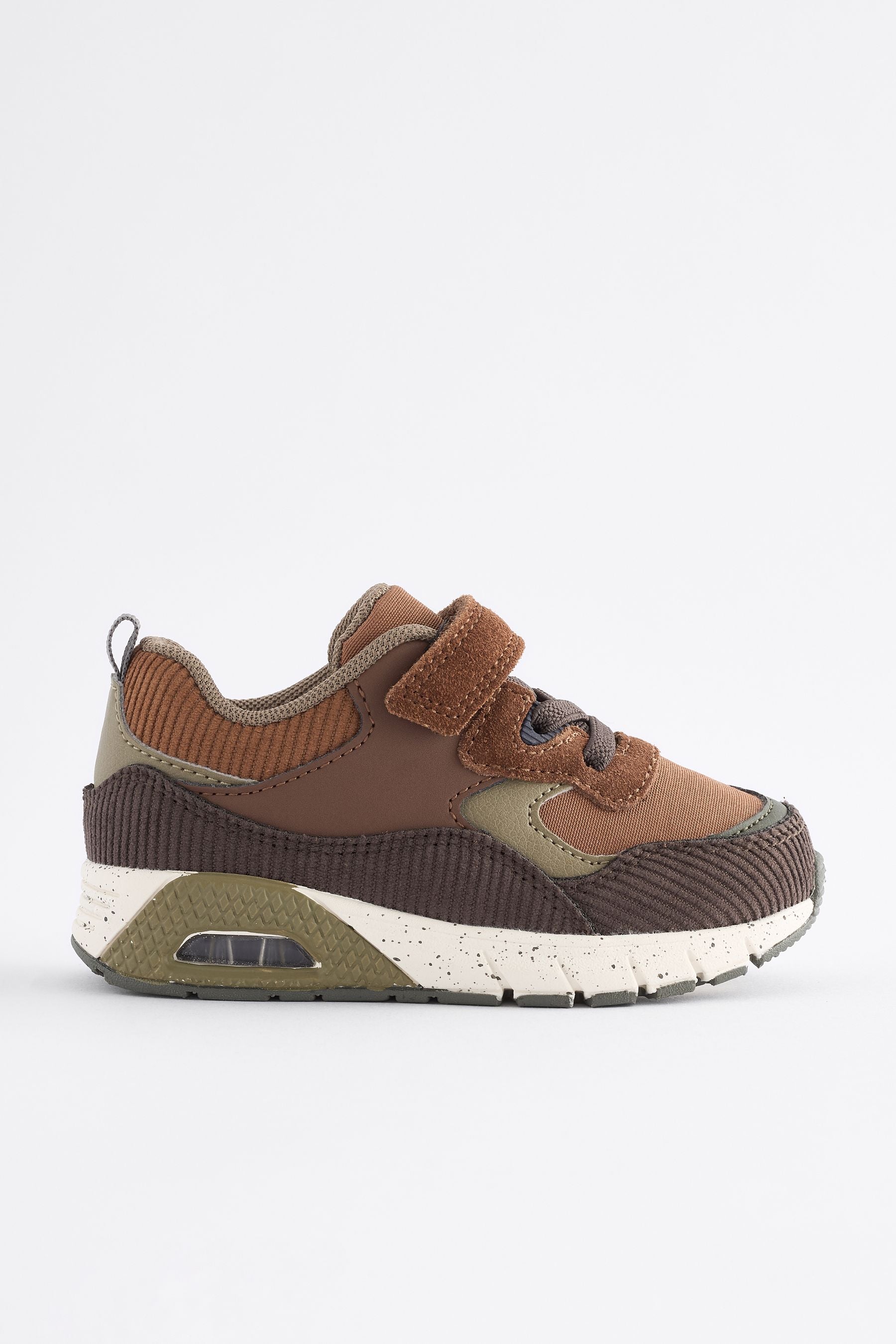 Tan Brown Elastic Lace Trainers