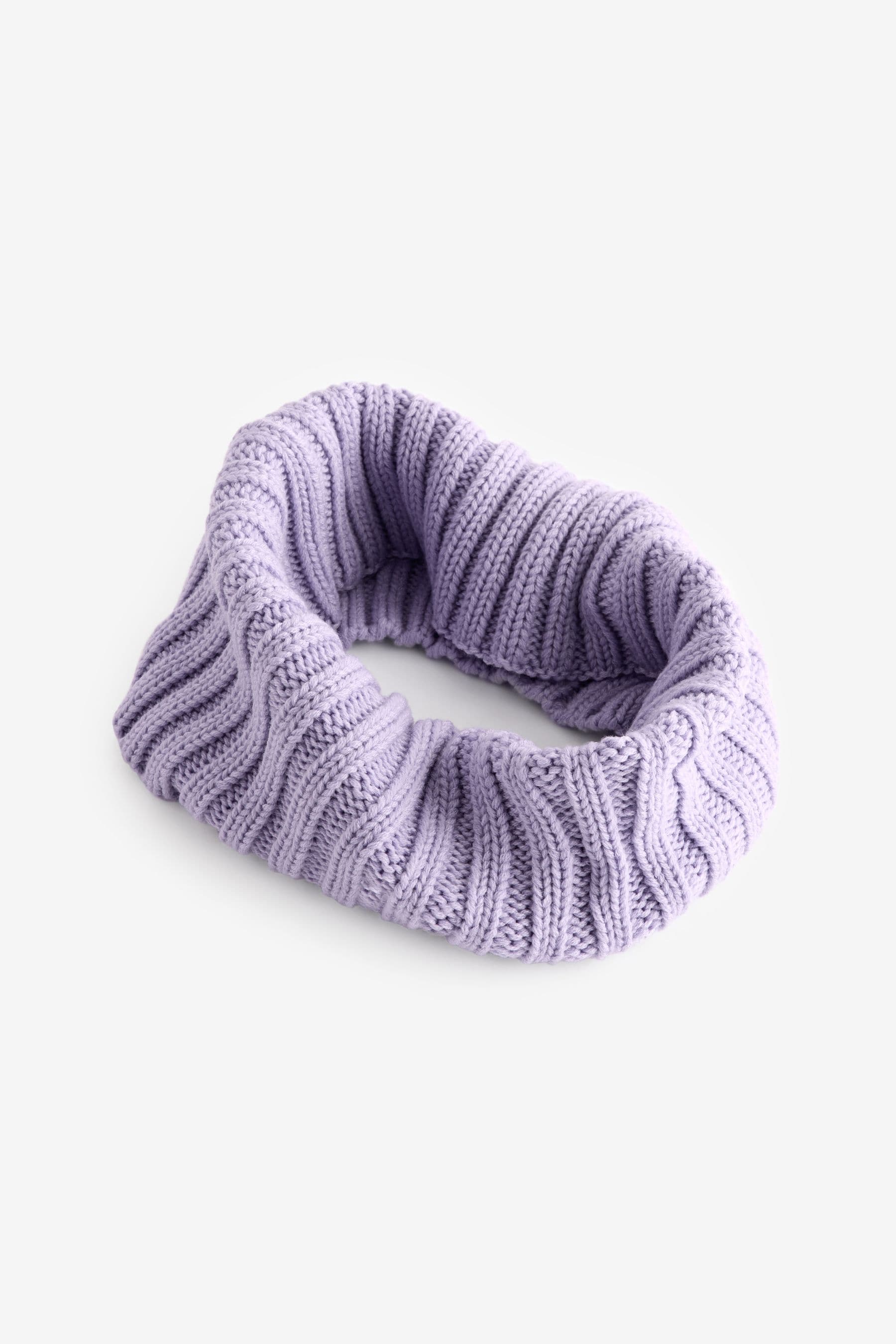 Lilac Purple Ribbed Knitted Snood (1-16yrs)