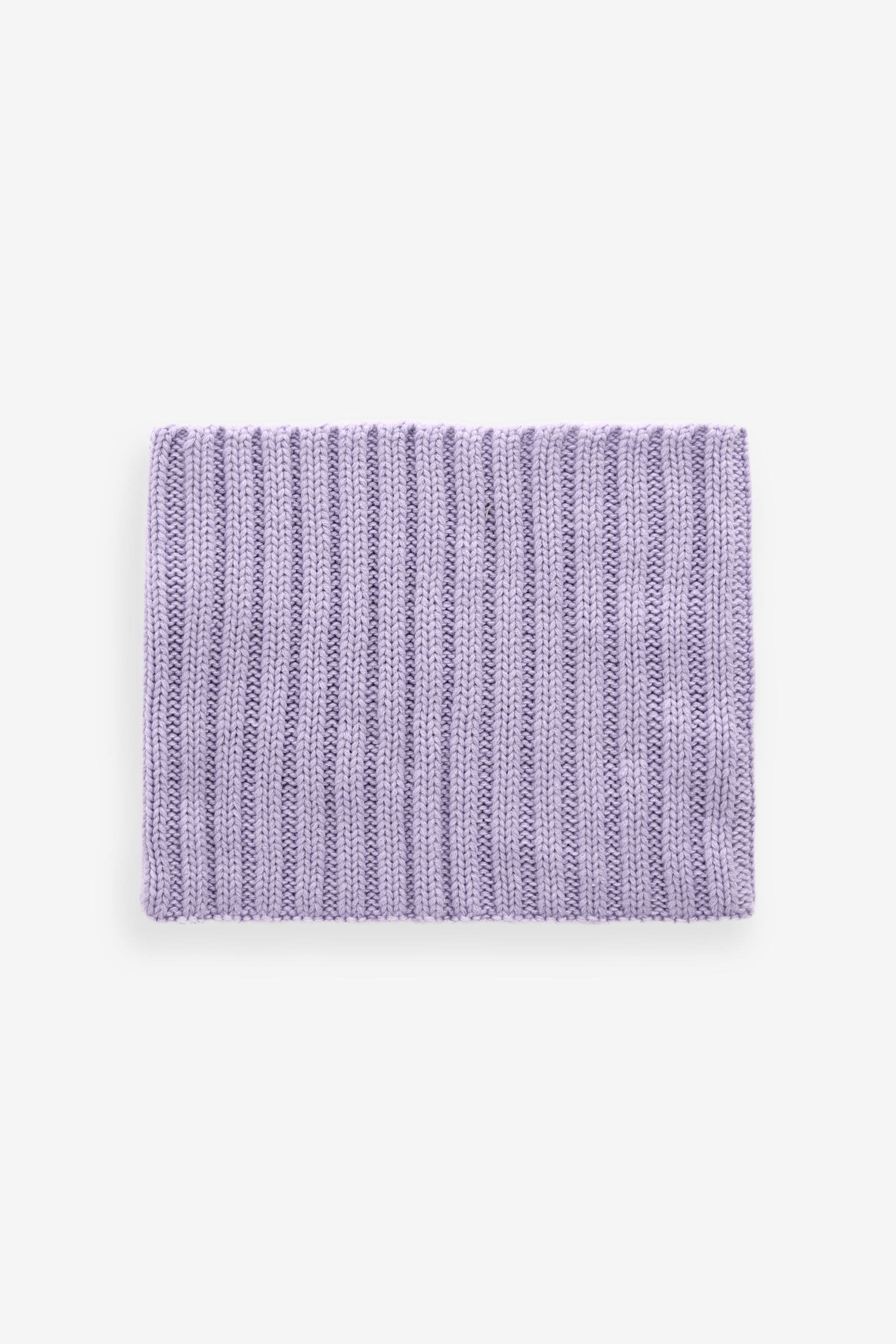 Lilac Purple Ribbed Knitted Snood (1-16yrs)