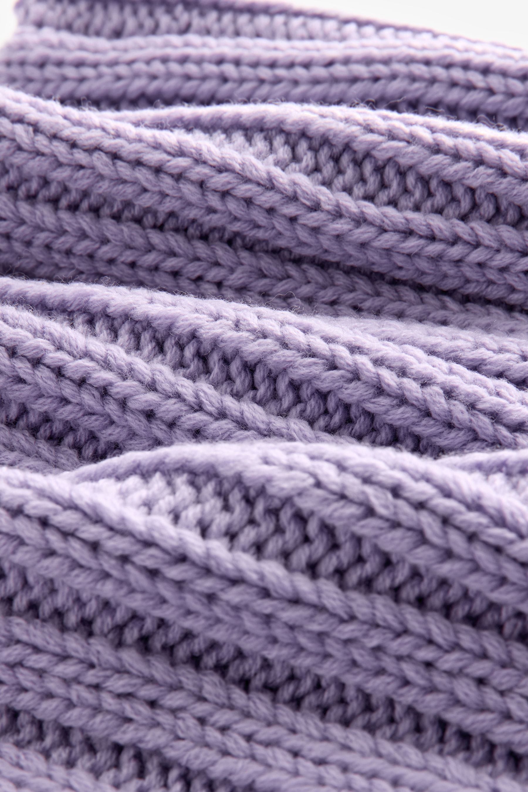 Lilac Purple Ribbed Knitted Snood (1-16yrs)