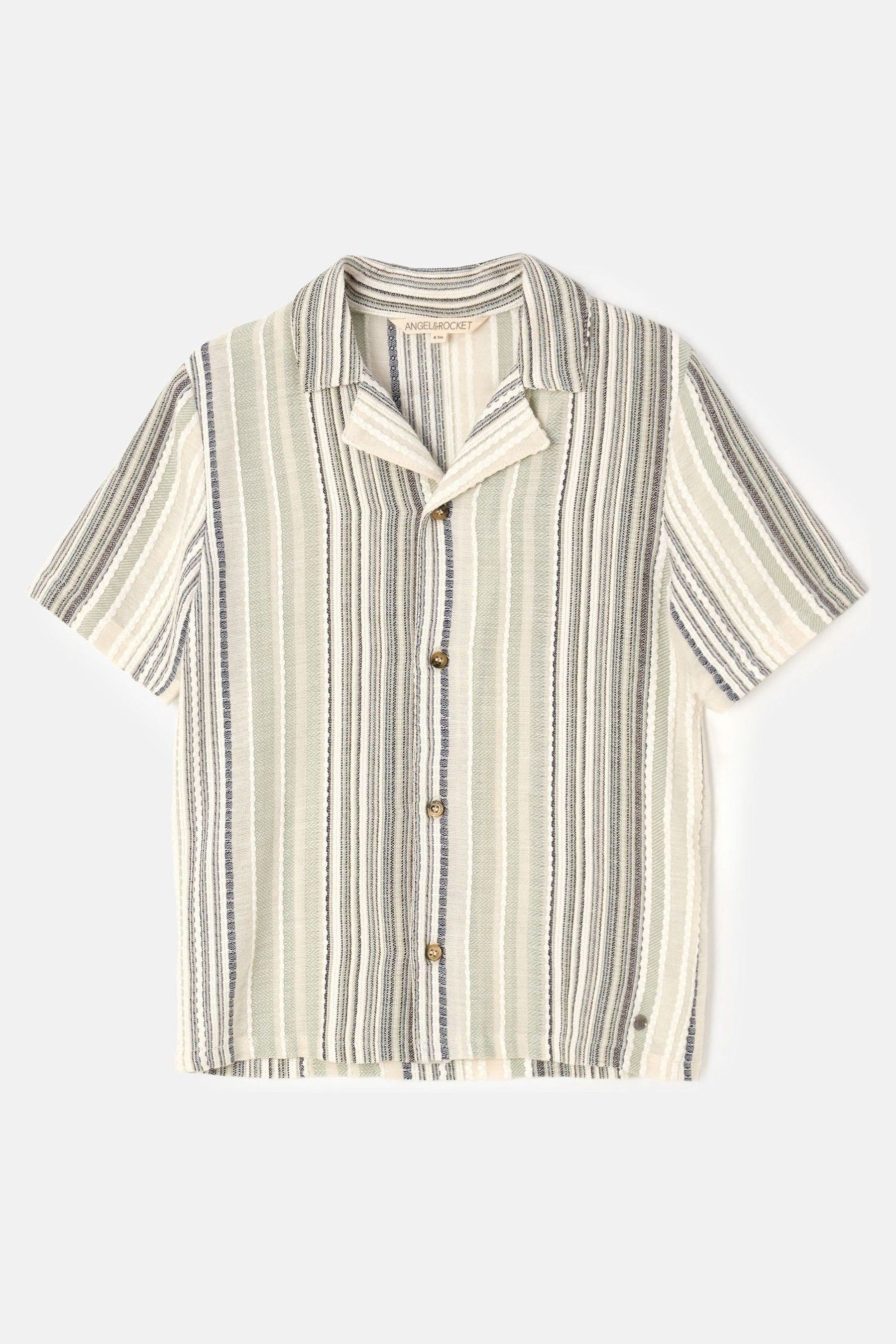 Angel & Rocket Blue Moaksy Textured Stripe Resort Shirt