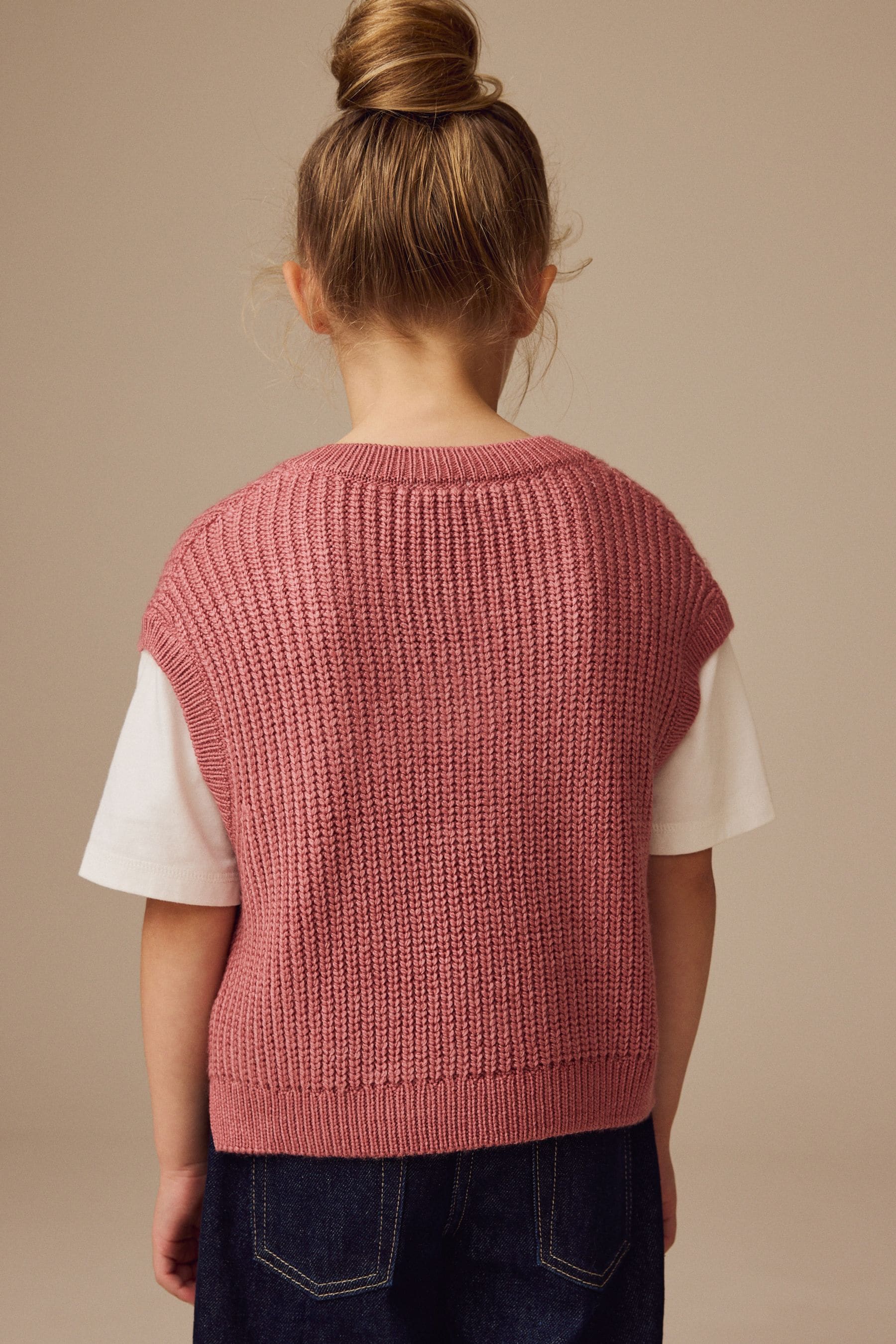 Pink Knitted Tank (3-16yrs)