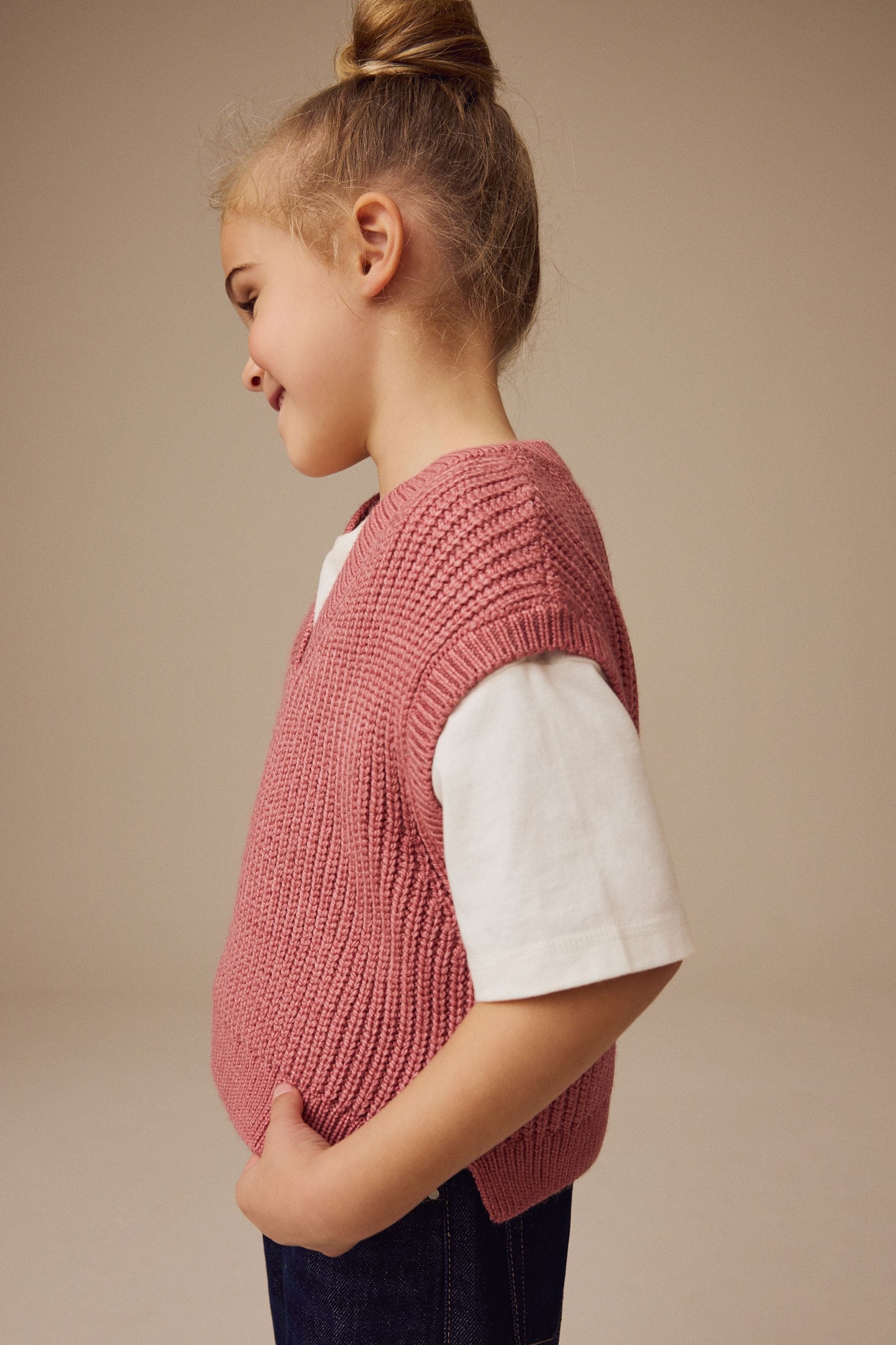 Pink Knitted Tank (3-16yrs)