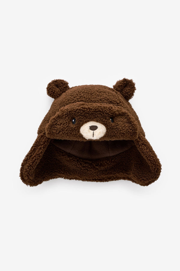 Chocolate Brown Bear Borg Trapper Hat (3mths-10yrs)