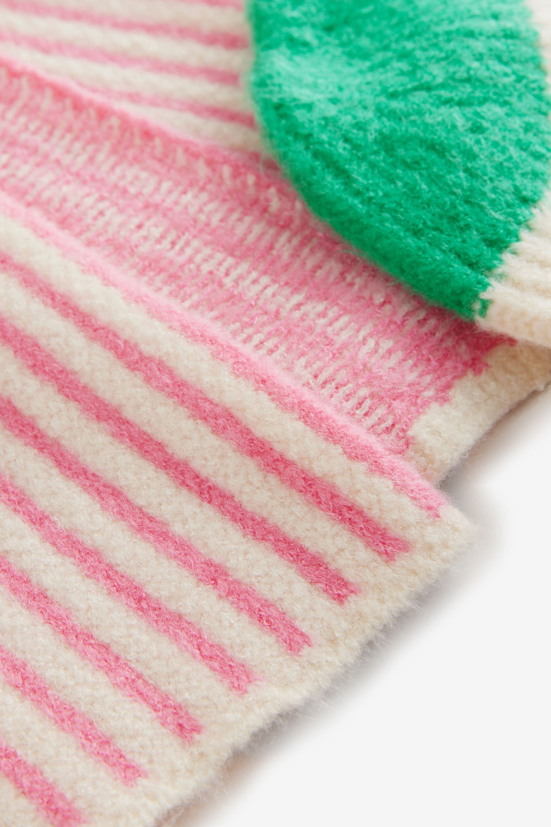 Pink/Green Stripe Hat and Scarf Set (3-16yrs)