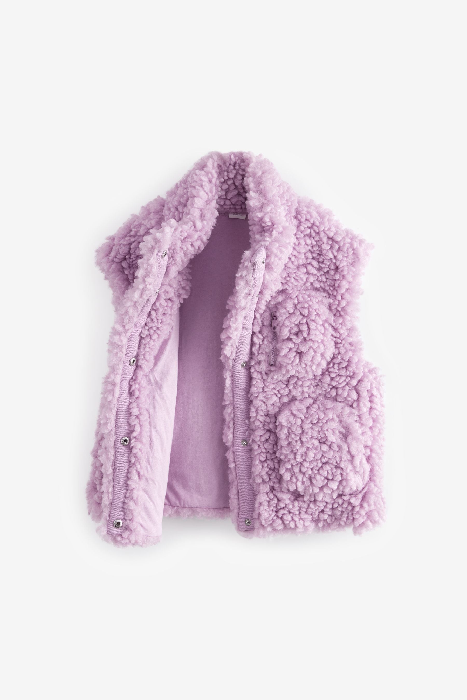 Lilac Purple Chunky Borg Gilet (3-16yrs)