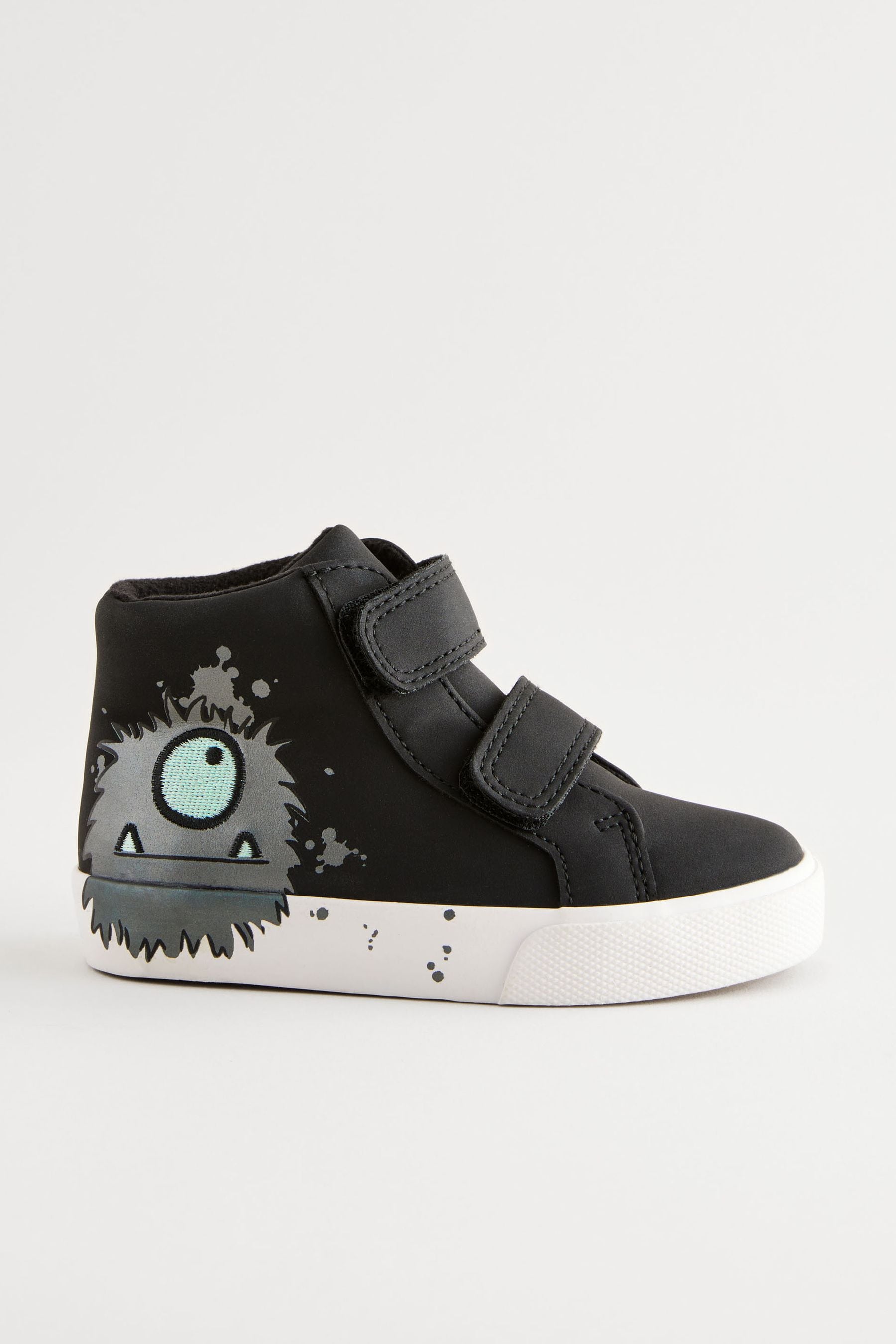 Black Monster Wide Fit (G) Warm Lined High Top Touch Fastening Trainers