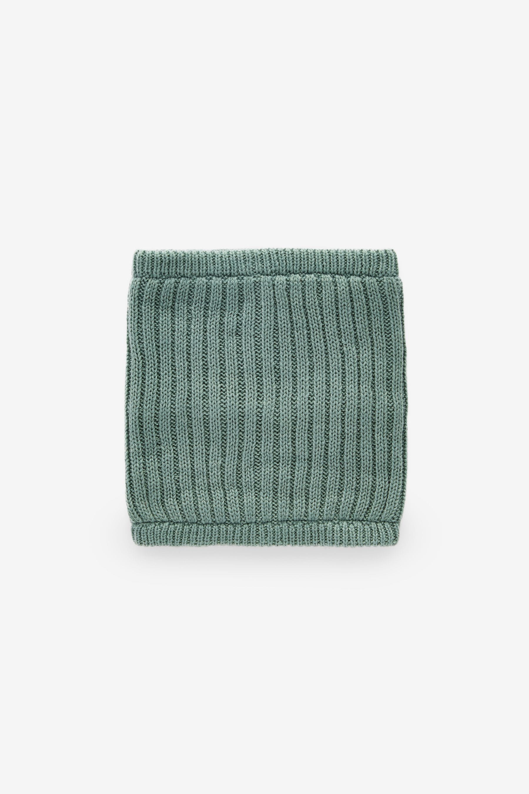 Sage Green Knitted Pom Hat and Snood Set (1-10yrs)