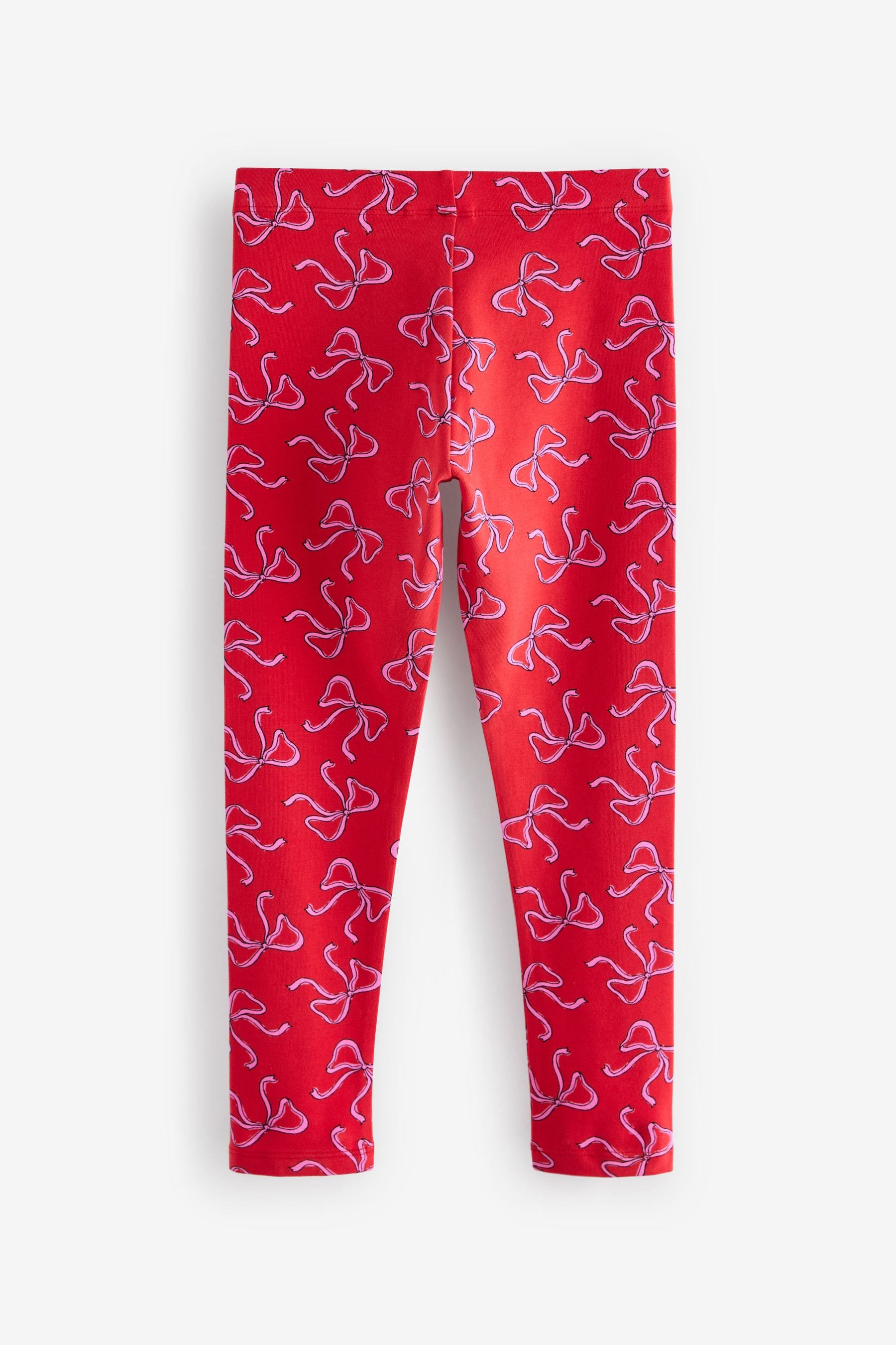 Red Bow/Pink/Black Floral Leggings 5 Pack (3-16yrs)