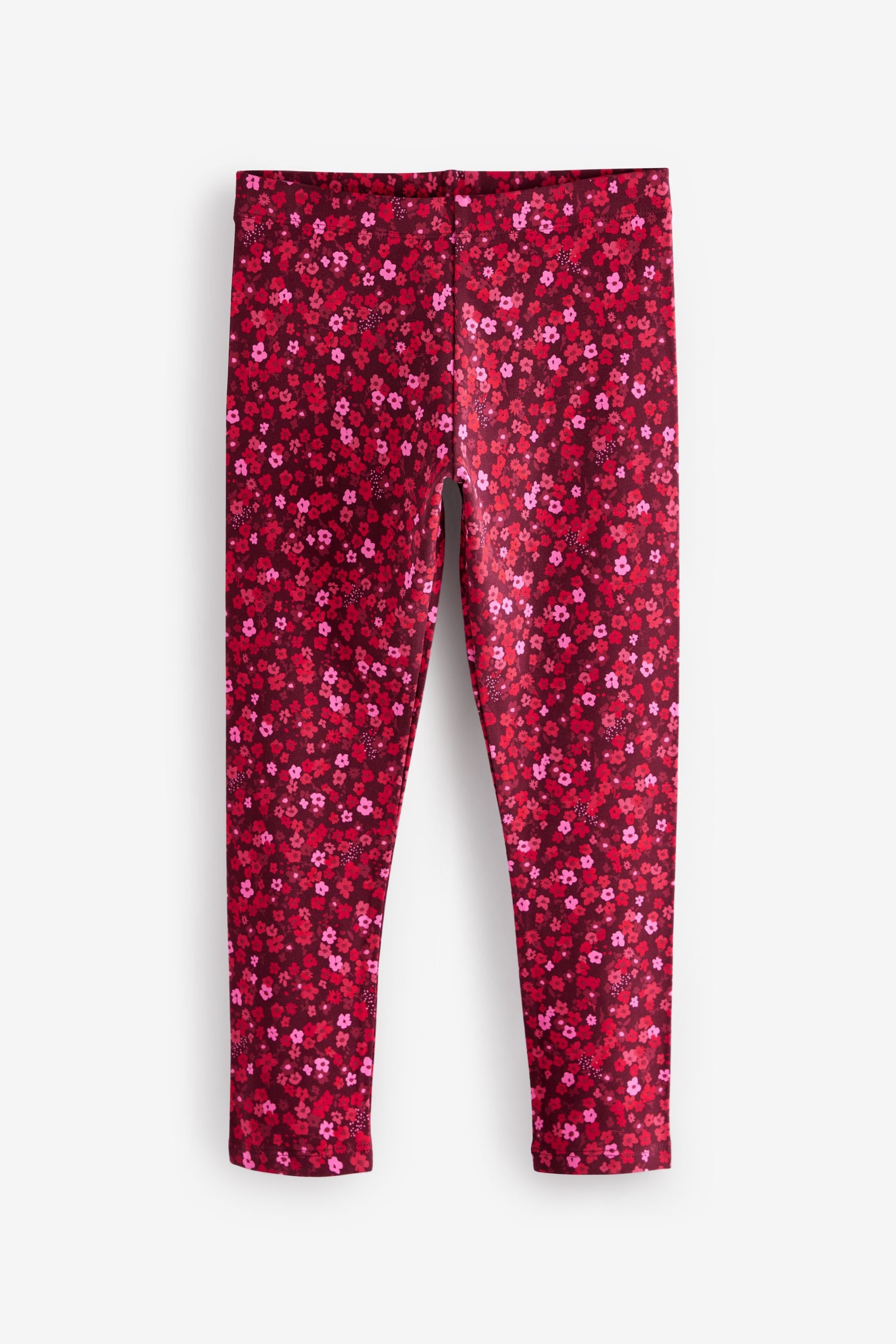 Red Bow/Pink/Black Floral Leggings 5 Pack (3-16yrs)