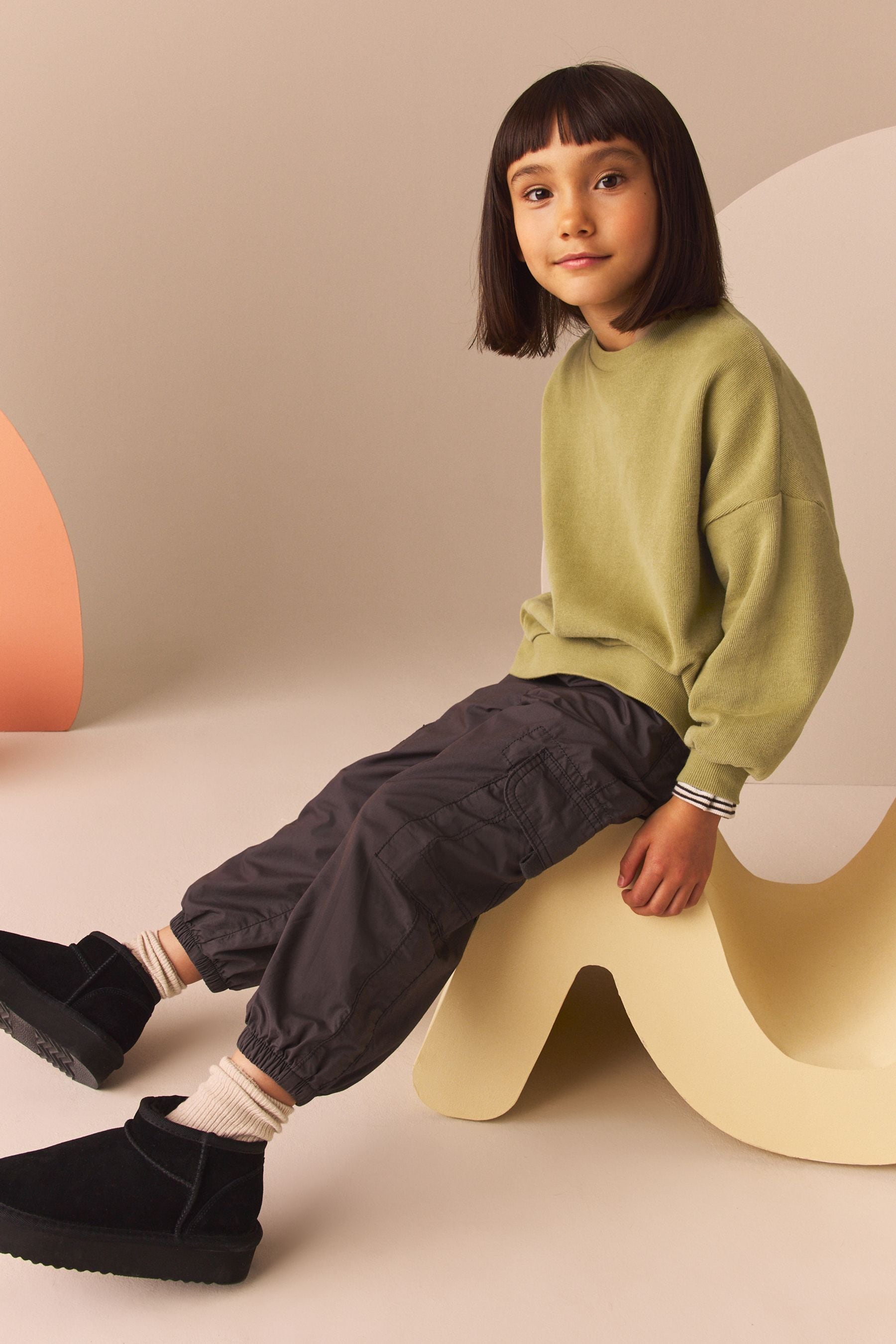 Green Oversized Cosy Rib Sweatshirt (3-16yrs)