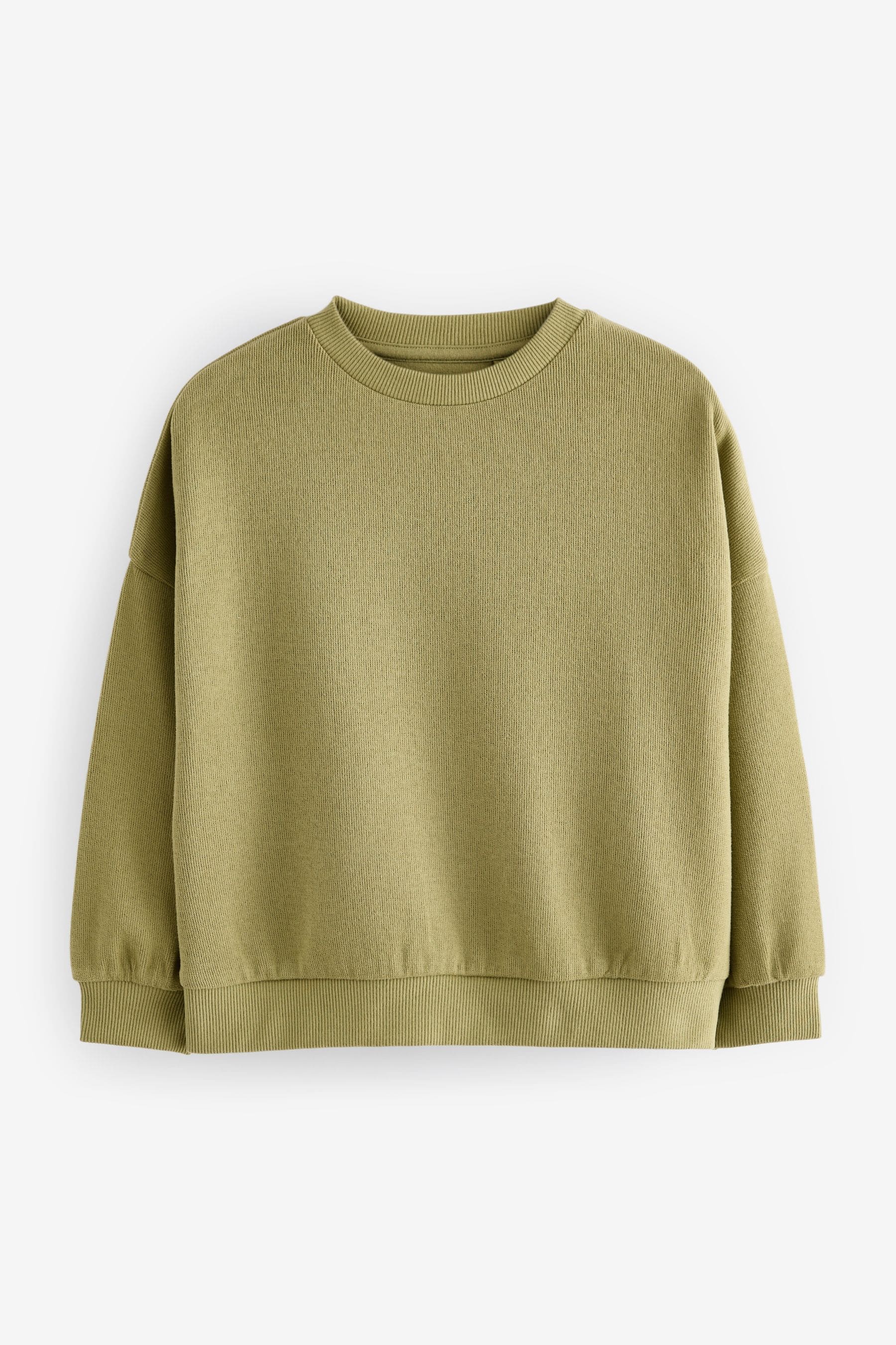 Green Oversized Cosy Rib Sweatshirt (3-16yrs)