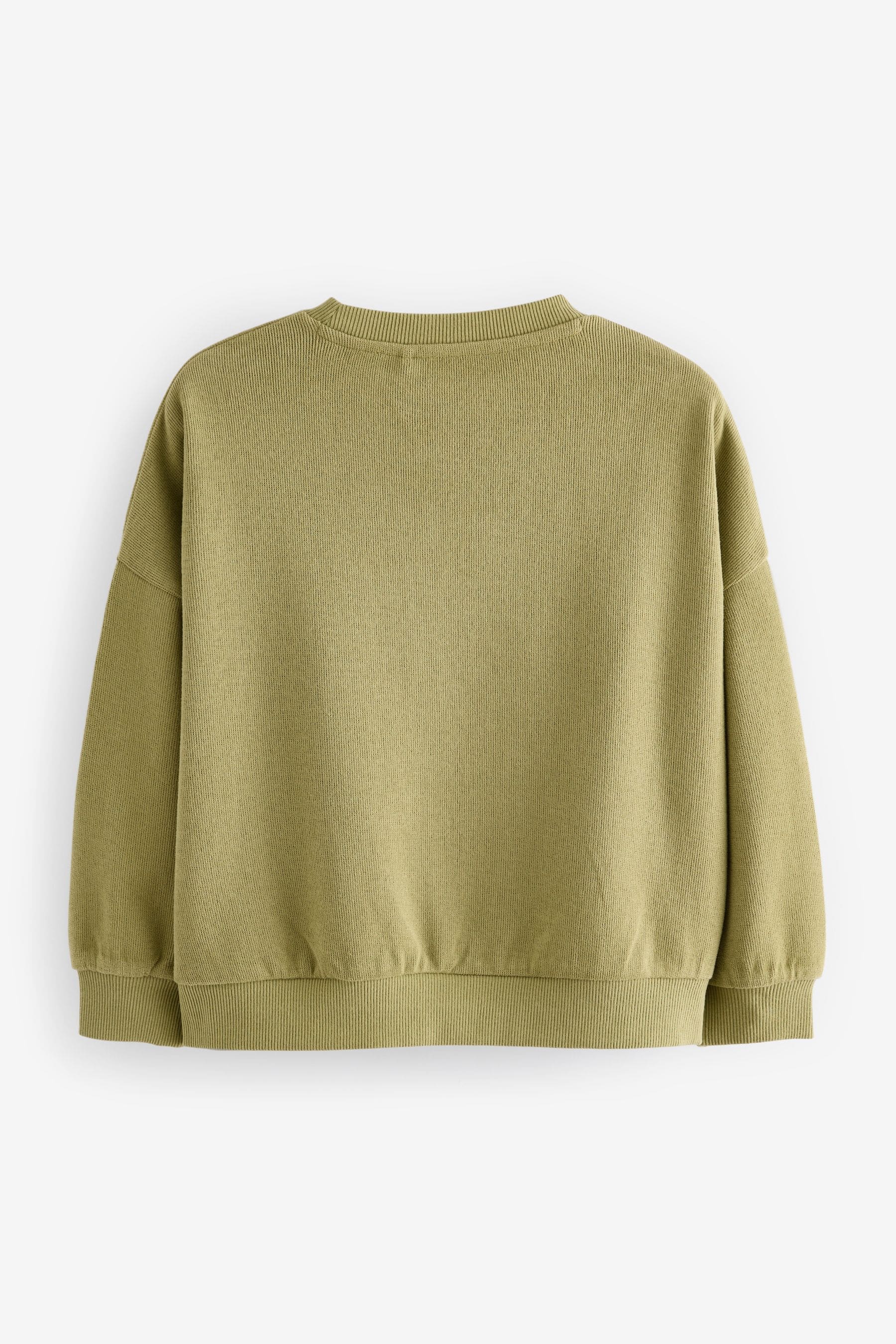 Green Oversized Cosy Rib Sweatshirt (3-16yrs)