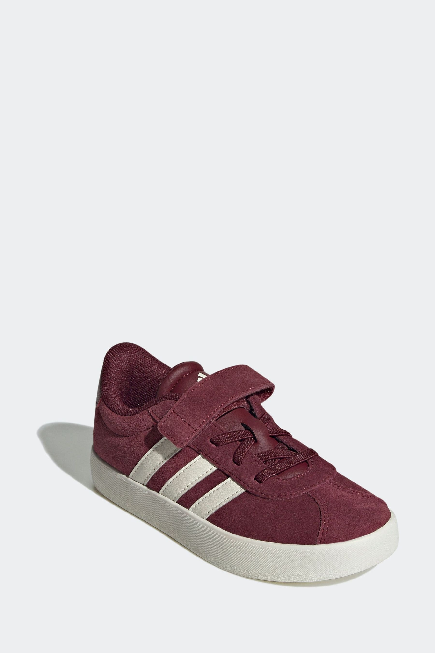 adidas Burgundy/White Kids VL Court 3.0 Trainers