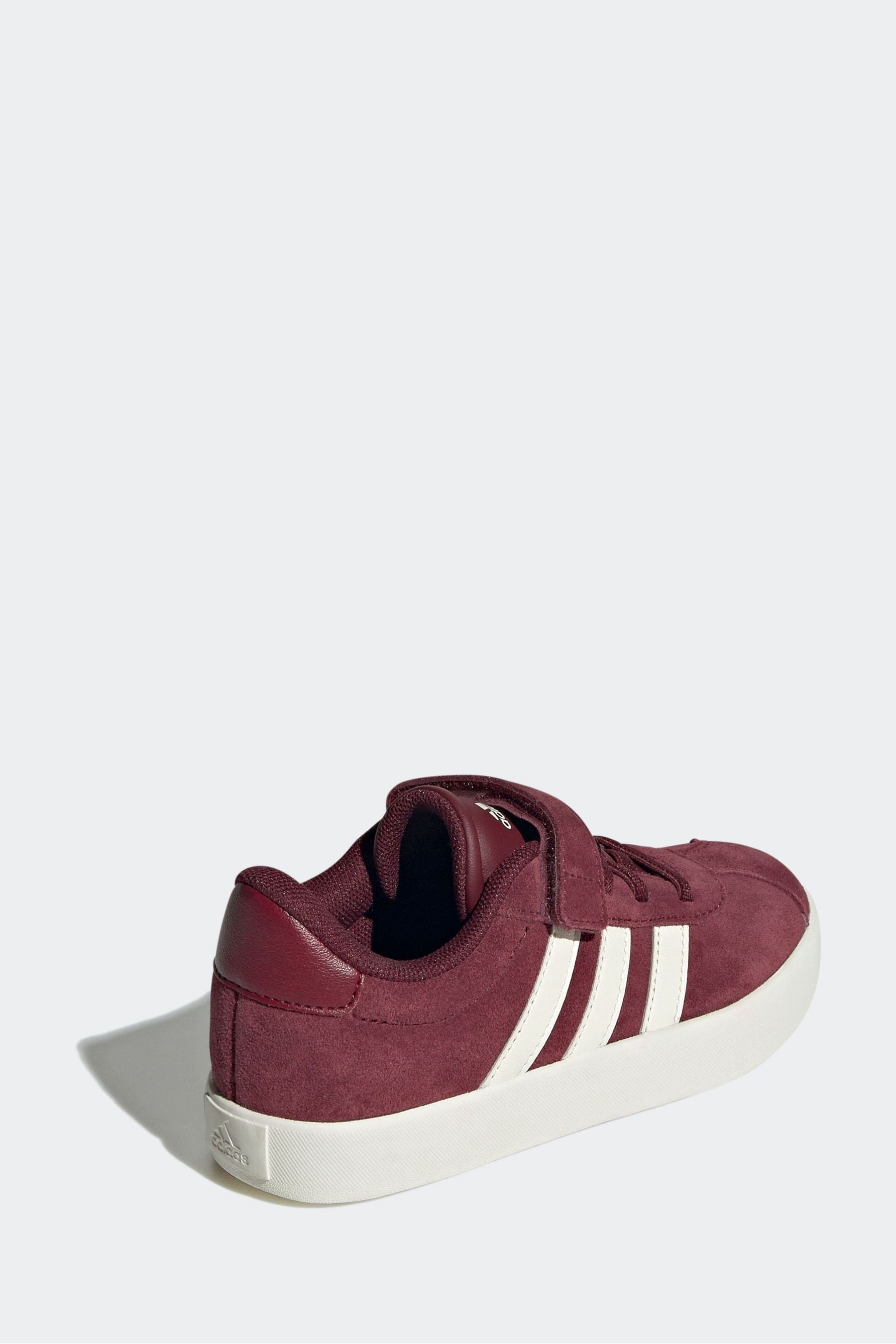 adidas Burgundy/White Kids VL Court 3.0 Trainers