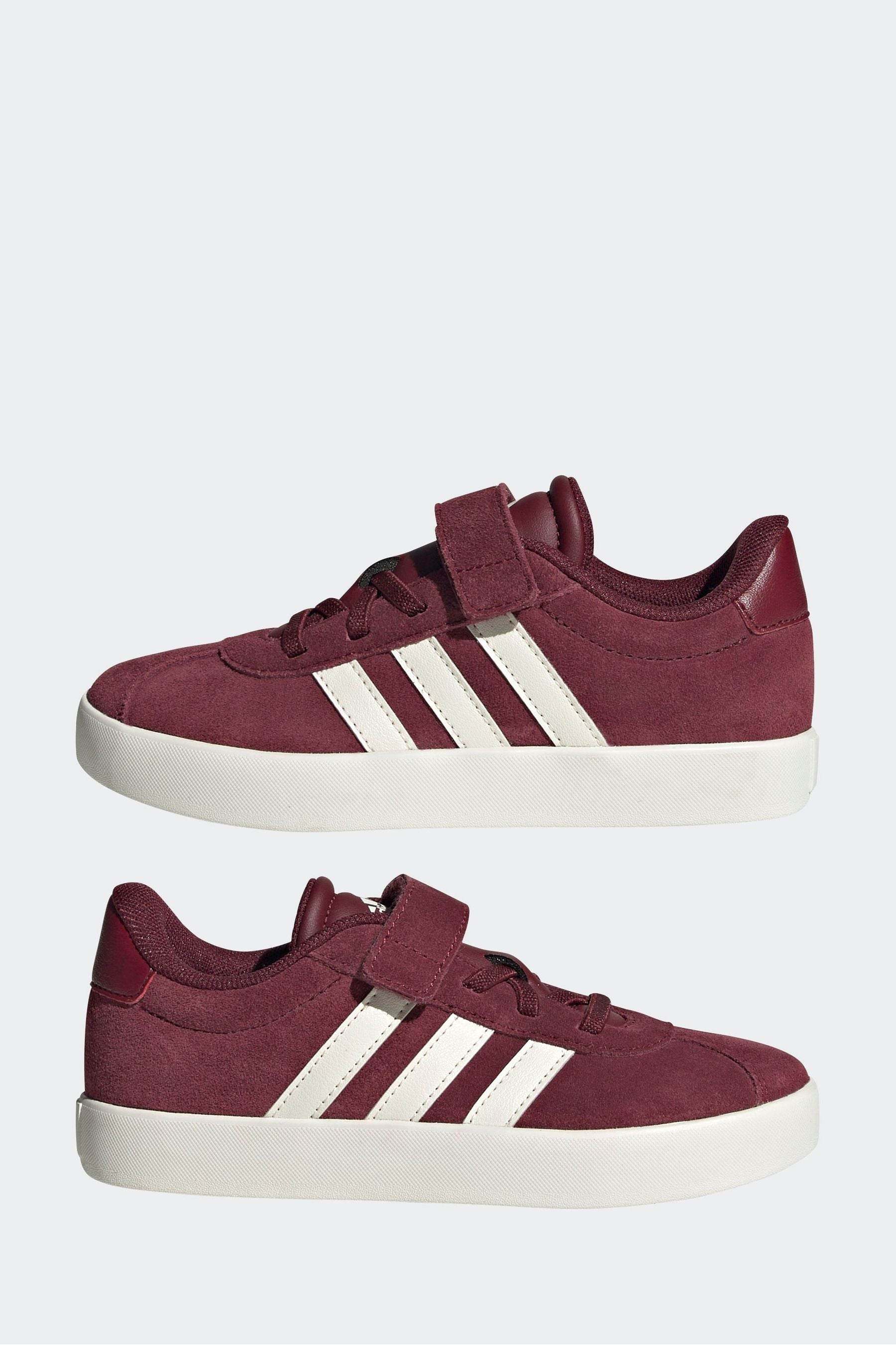 adidas Burgundy/White Kids VL Court 3.0 Trainers