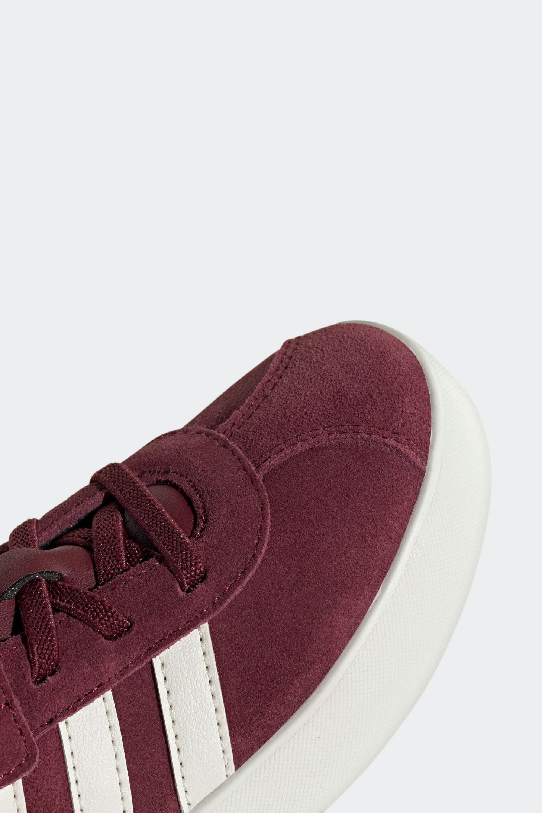 adidas Burgundy/White Kids VL Court 3.0 Trainers