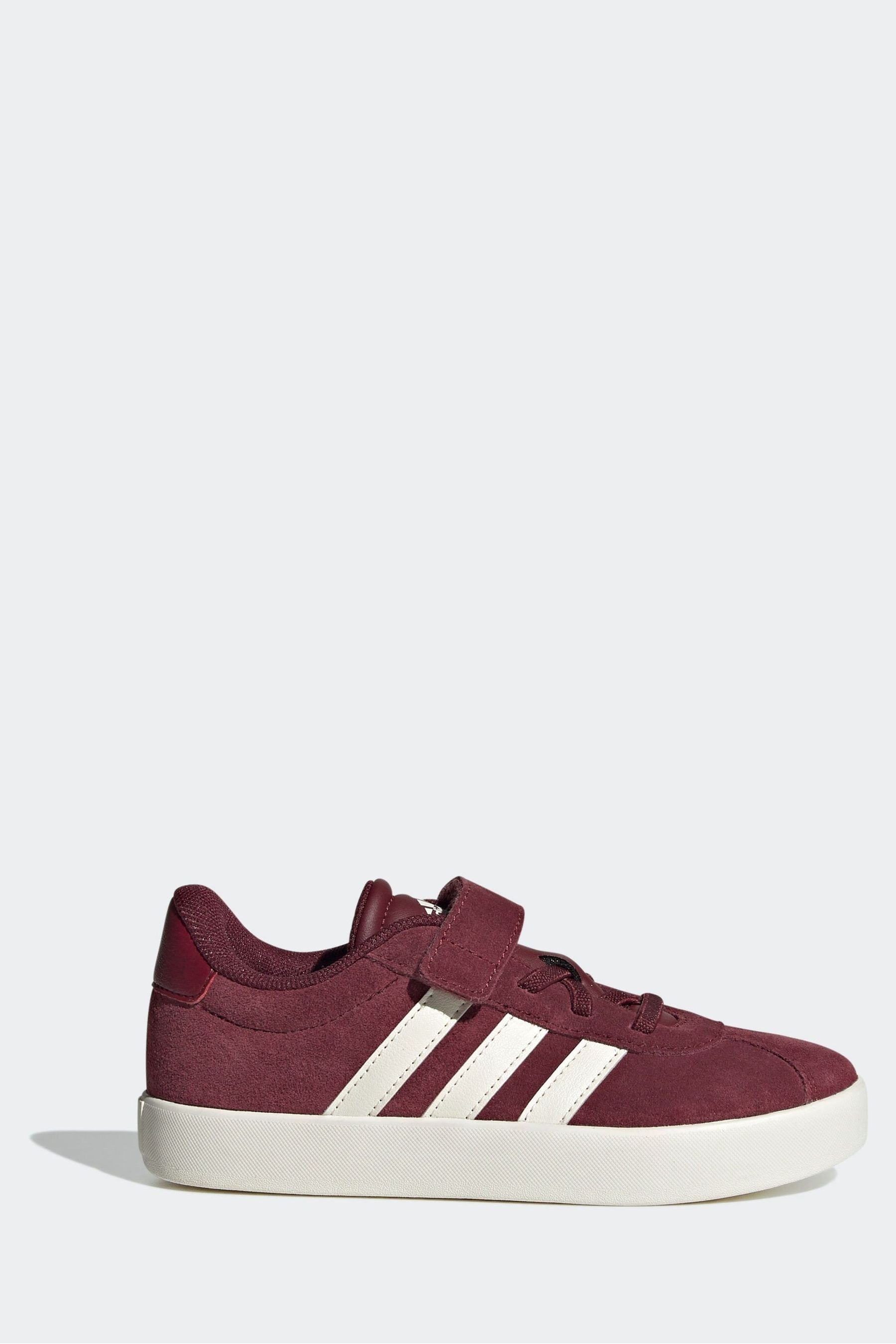 adidas Burgundy/White Kids VL Court 3.0 Trainers