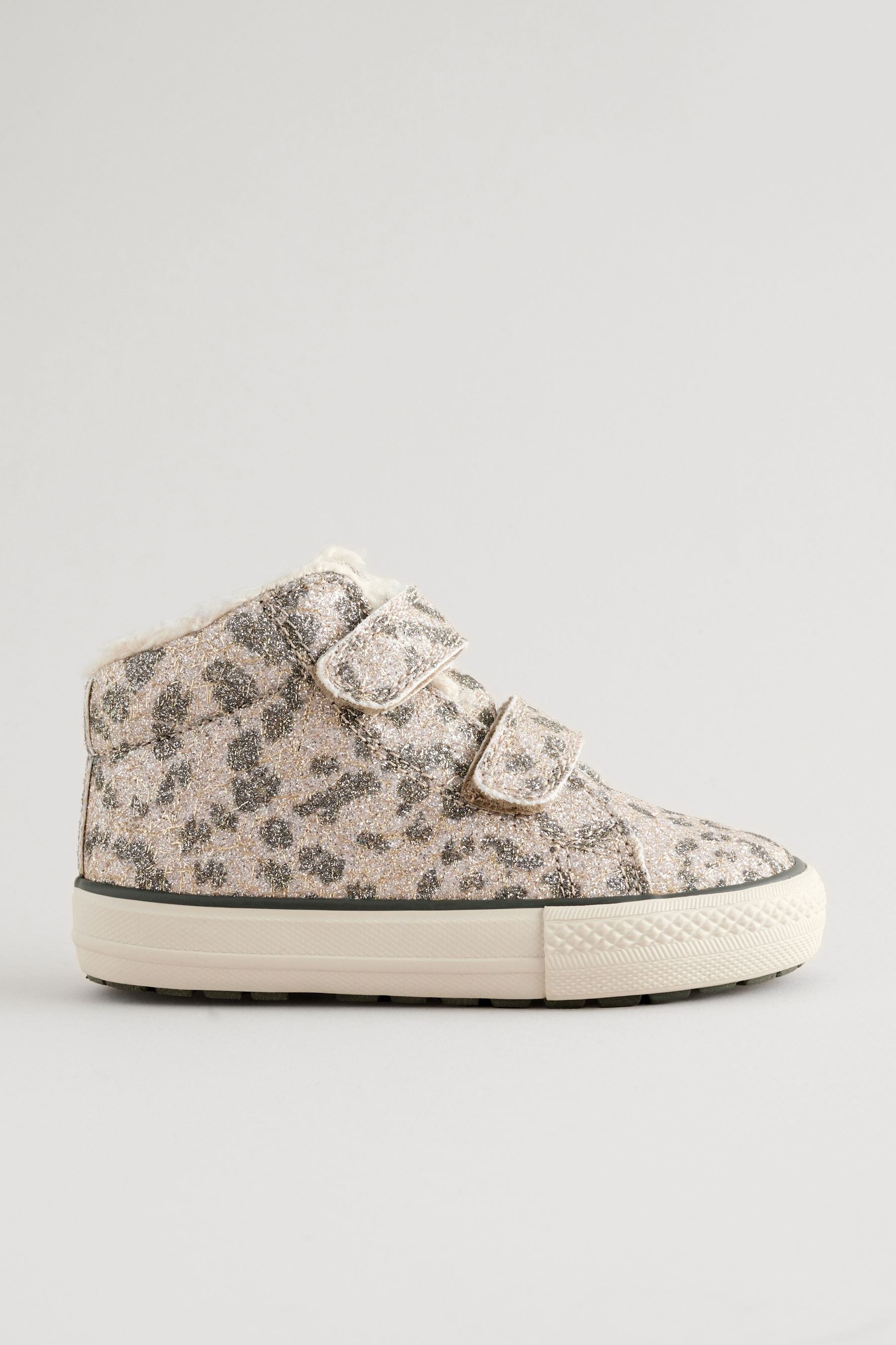 Animal Shimmer Wide Fit (G) High Top Trainers