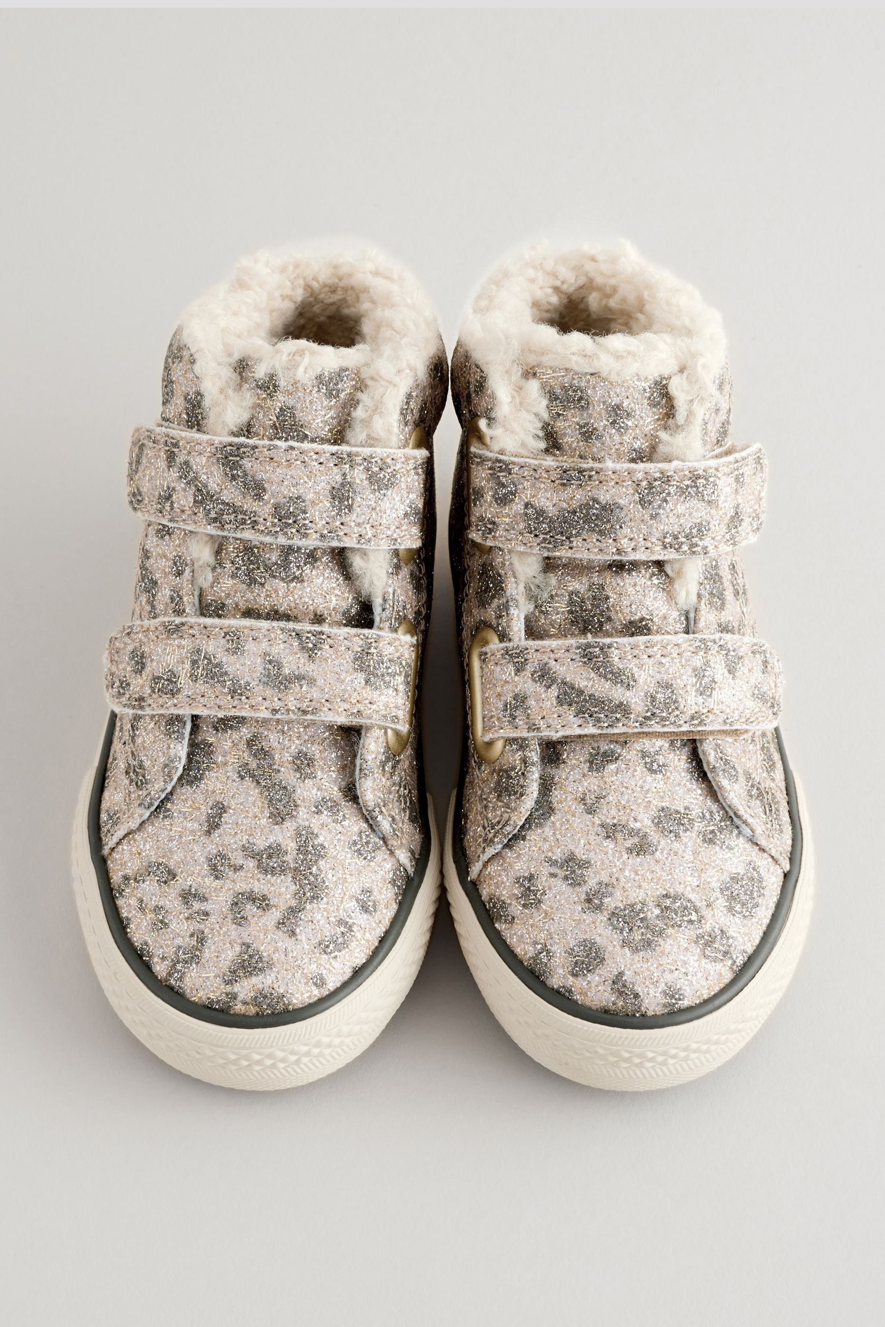 Animal Shimmer Wide Fit (G) High Top Trainers