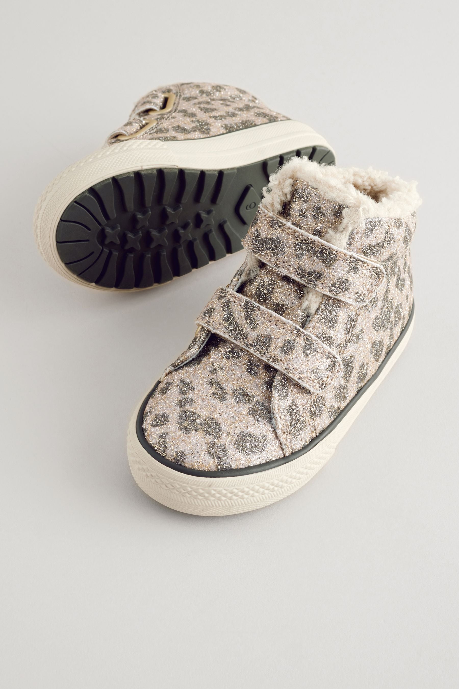 Animal Shimmer Wide Fit (G) High Top Trainers