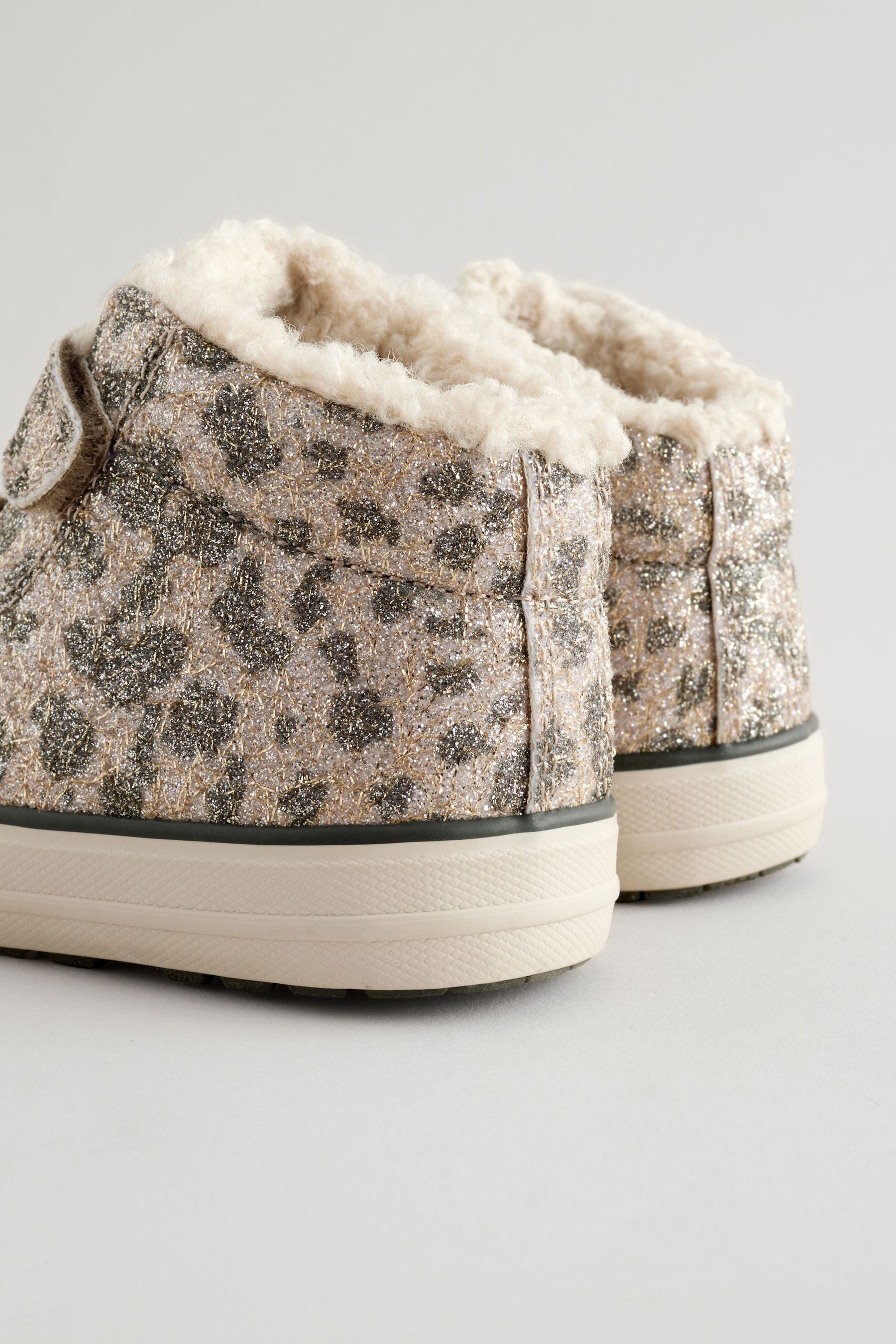 Animal Shimmer Wide Fit (G) High Top Trainers