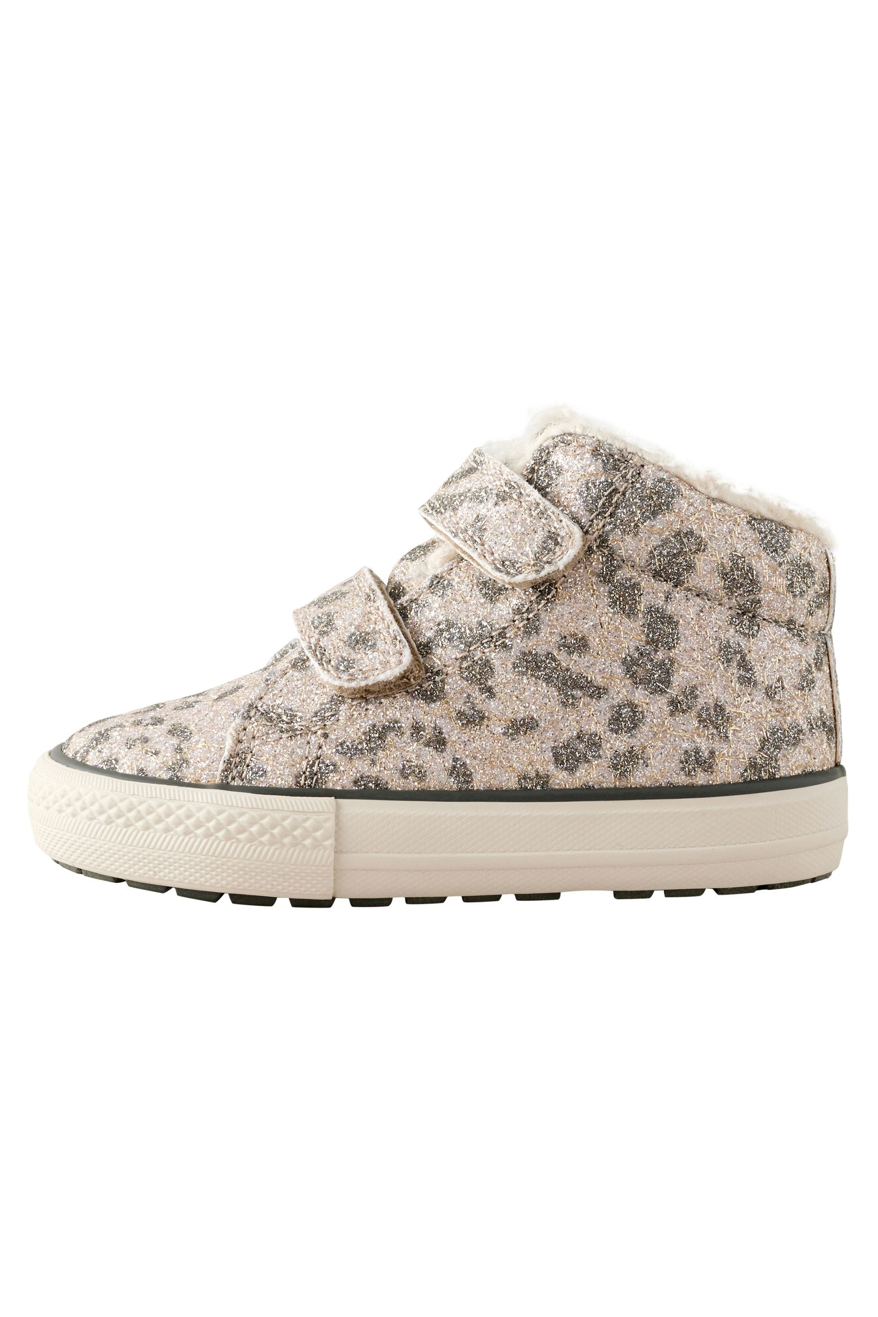 Animal Shimmer Wide Fit (G) High Top Trainers