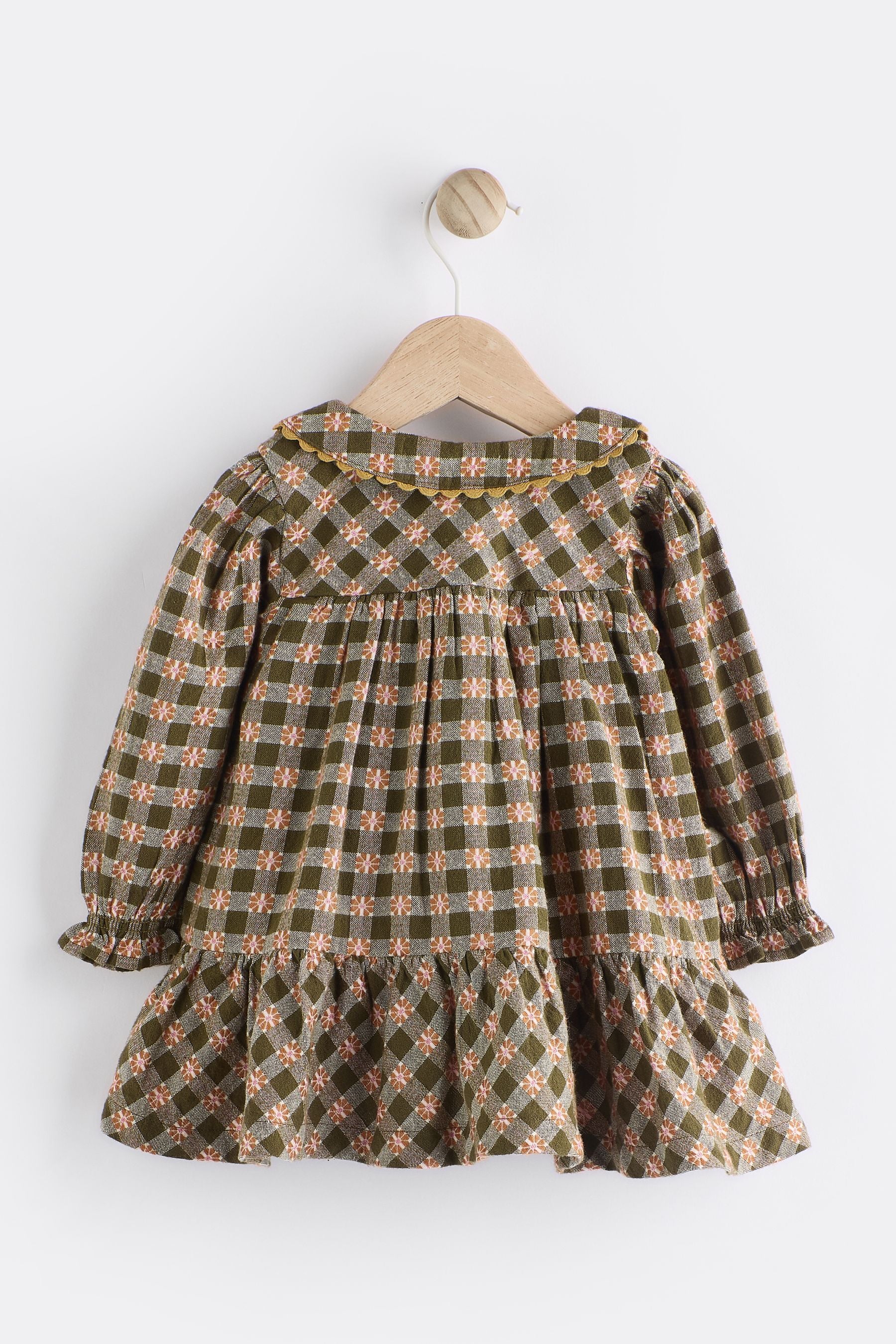 Green Check Baby Woven Dress with Tights (0mths-2yrs)