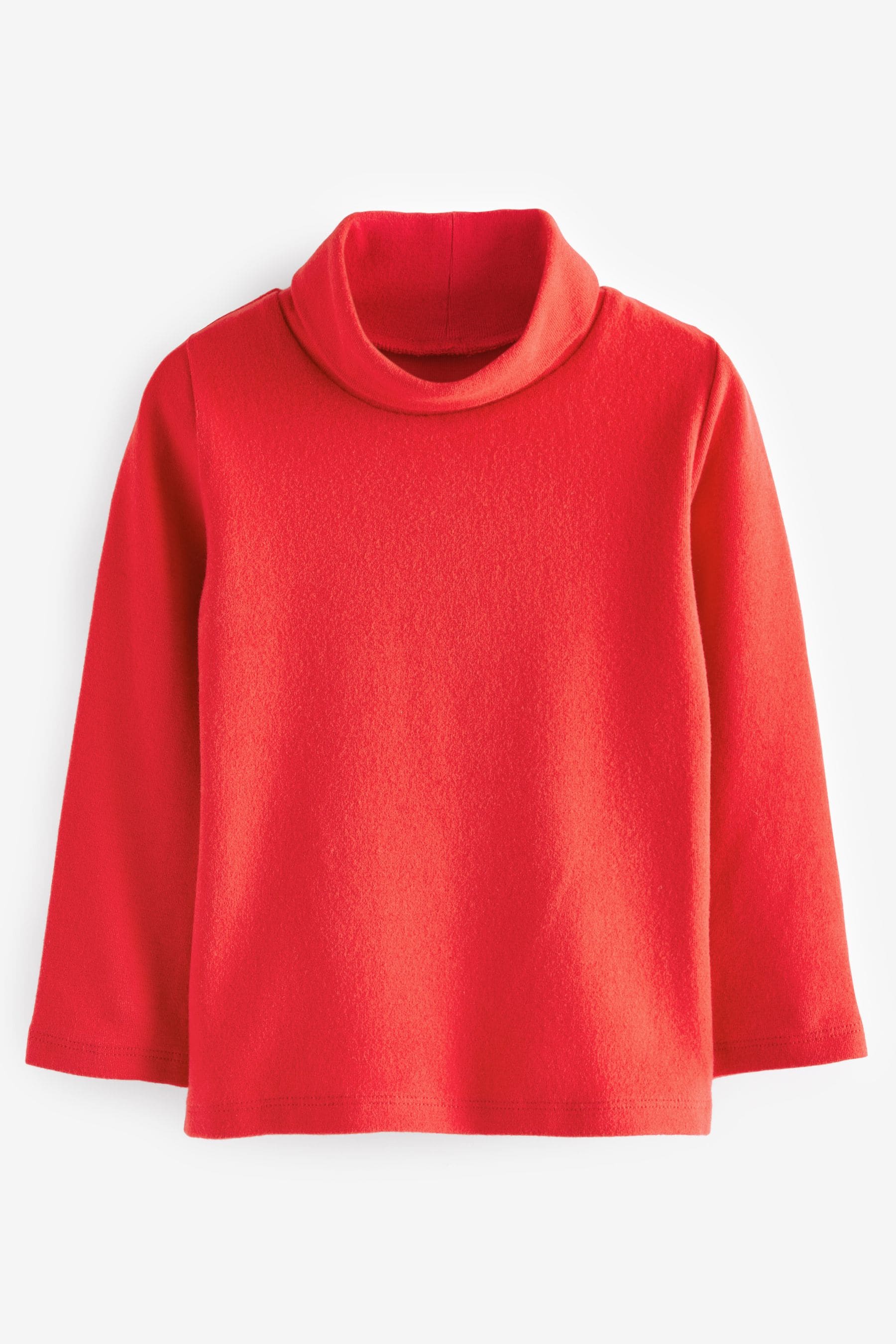 Red Brushed Long Sleeve Roll Neck Top (3mths-7yrs)