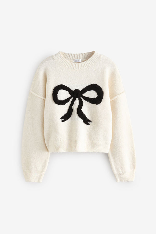 Ecru Bow Jumper (3-16yrs)