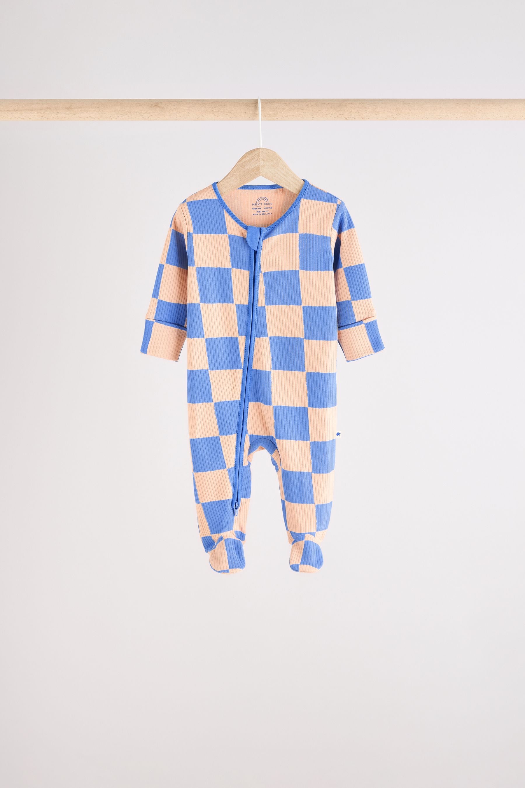 Blue Baby Zipped 100% Cotton Sleepsuit 4 Pack (0mths-2yrs)