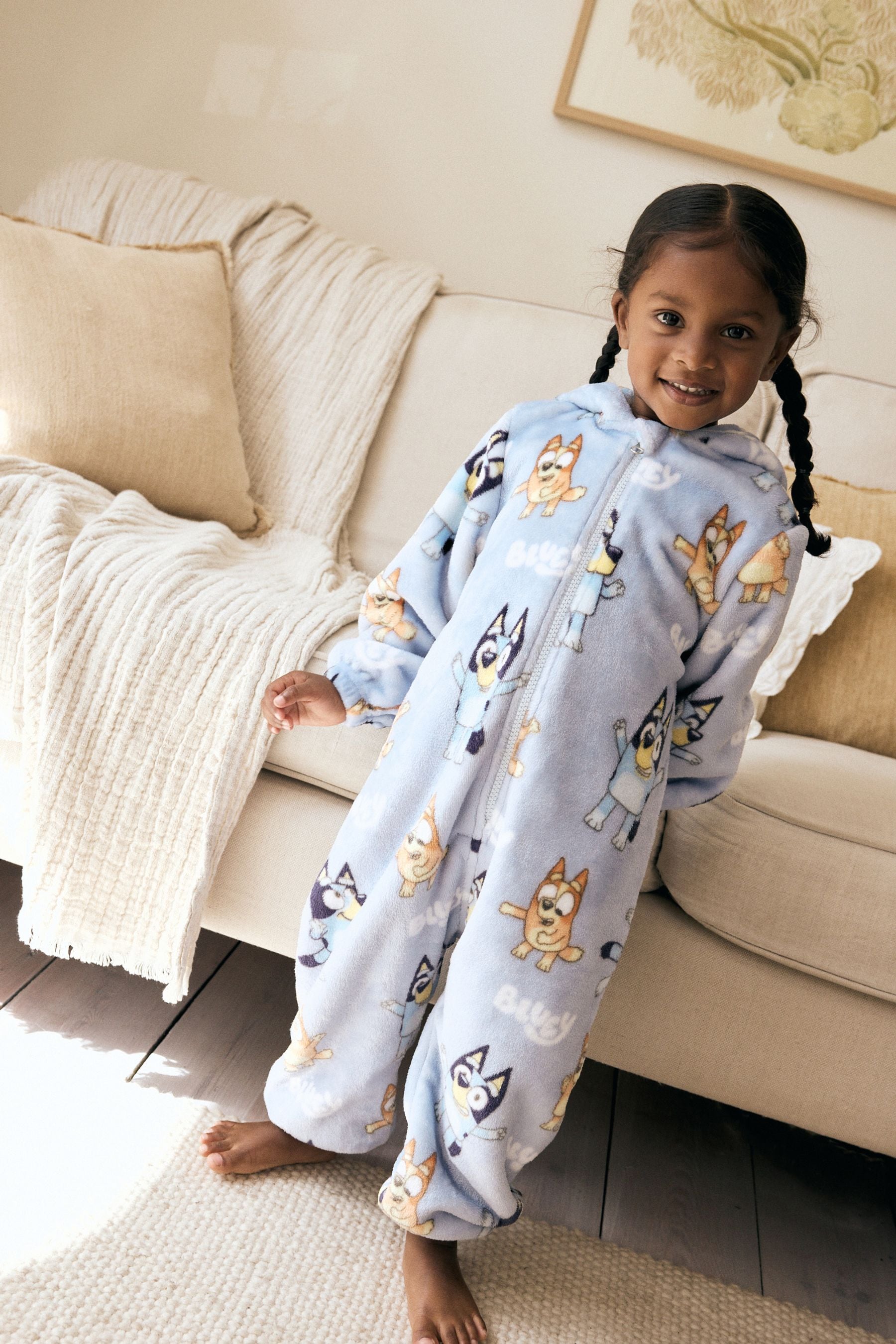 Blue Bluey License Fleece All-In-One (2-10yrs)