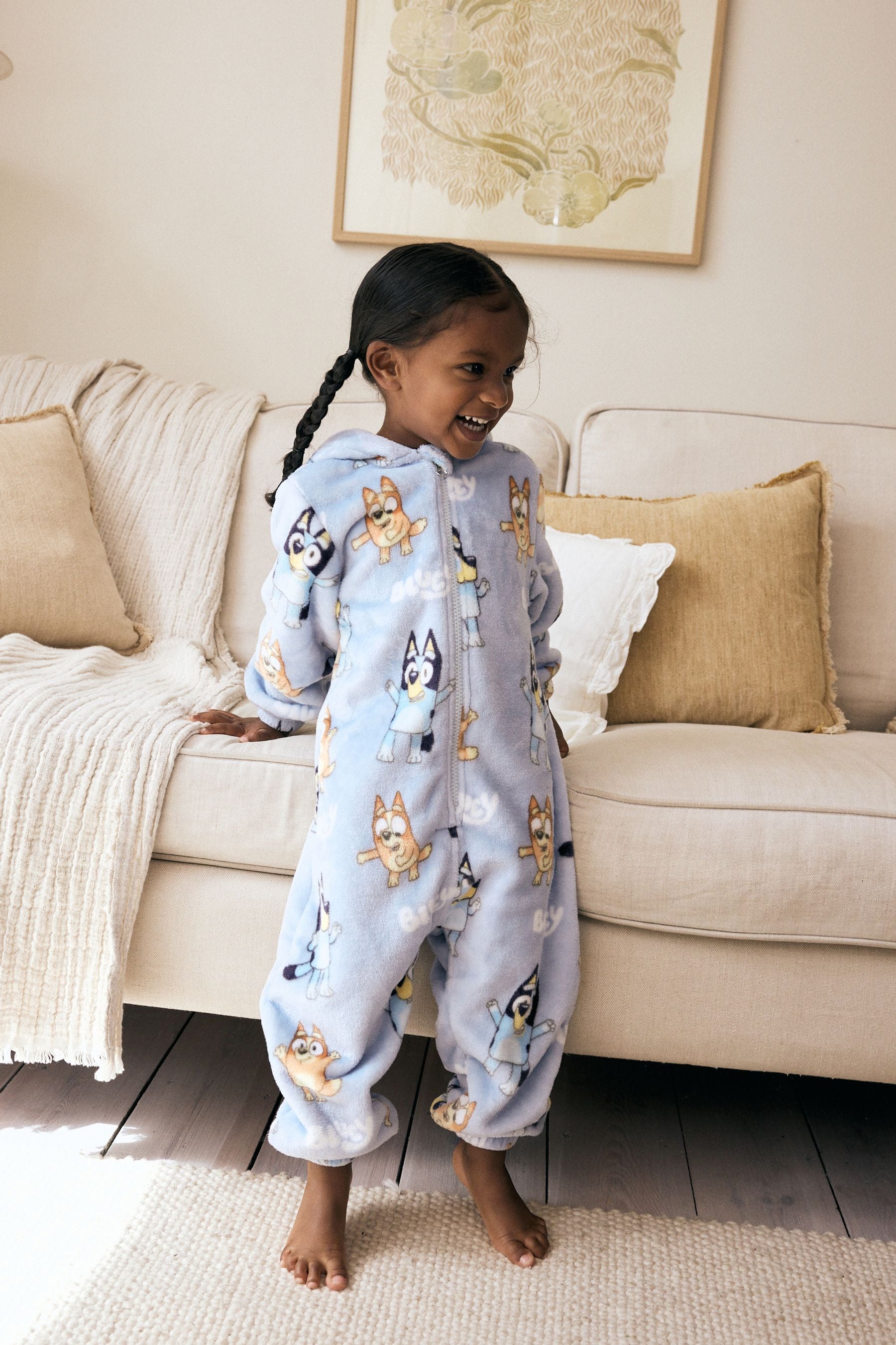 Blue Bluey License Fleece All-In-One (2-10yrs)