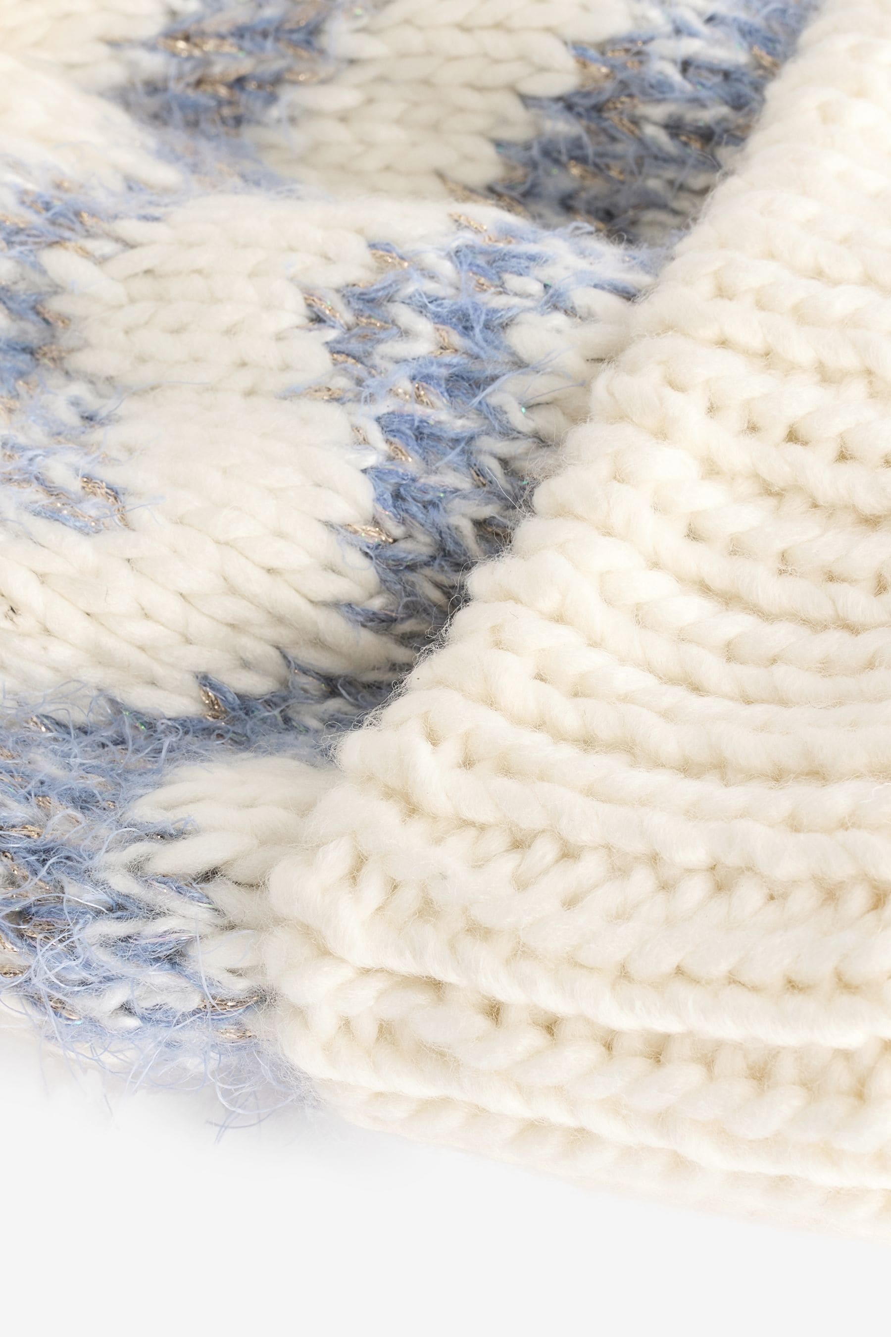 Blue/White Pom Beanie Hat (3-16yrs)