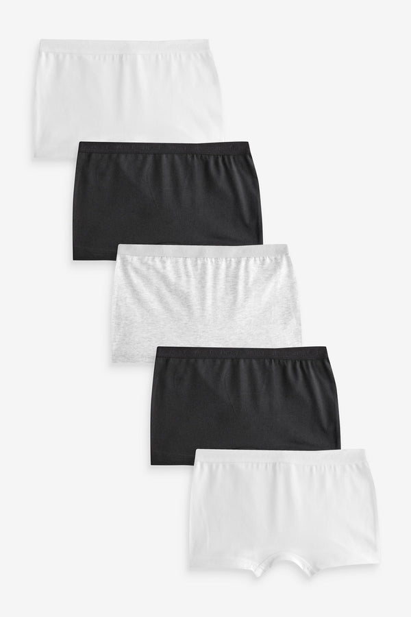 Black/White Boxer Short Briefs 5 Pack (2-16yrs)