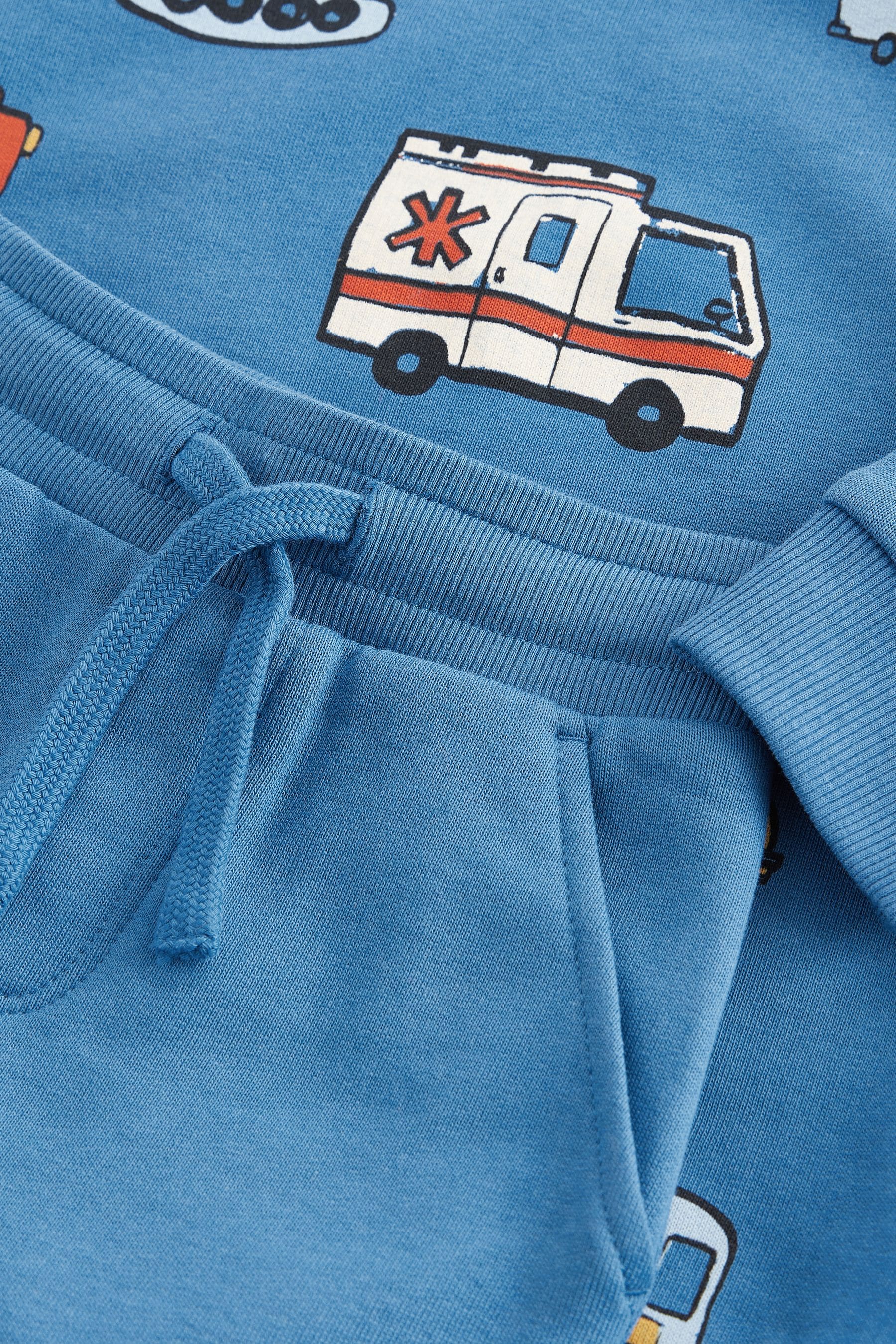 Blue Vehicles 100% Cotton All Over Print Character Sweatshirt and Joggers Set (3mths-7yrs)