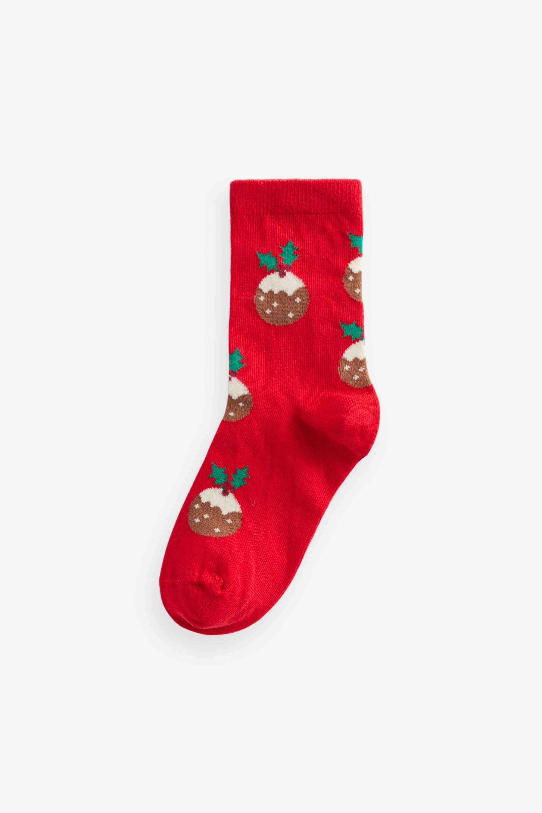 Multi Cotton Rich Christmas Socks 5 Pack