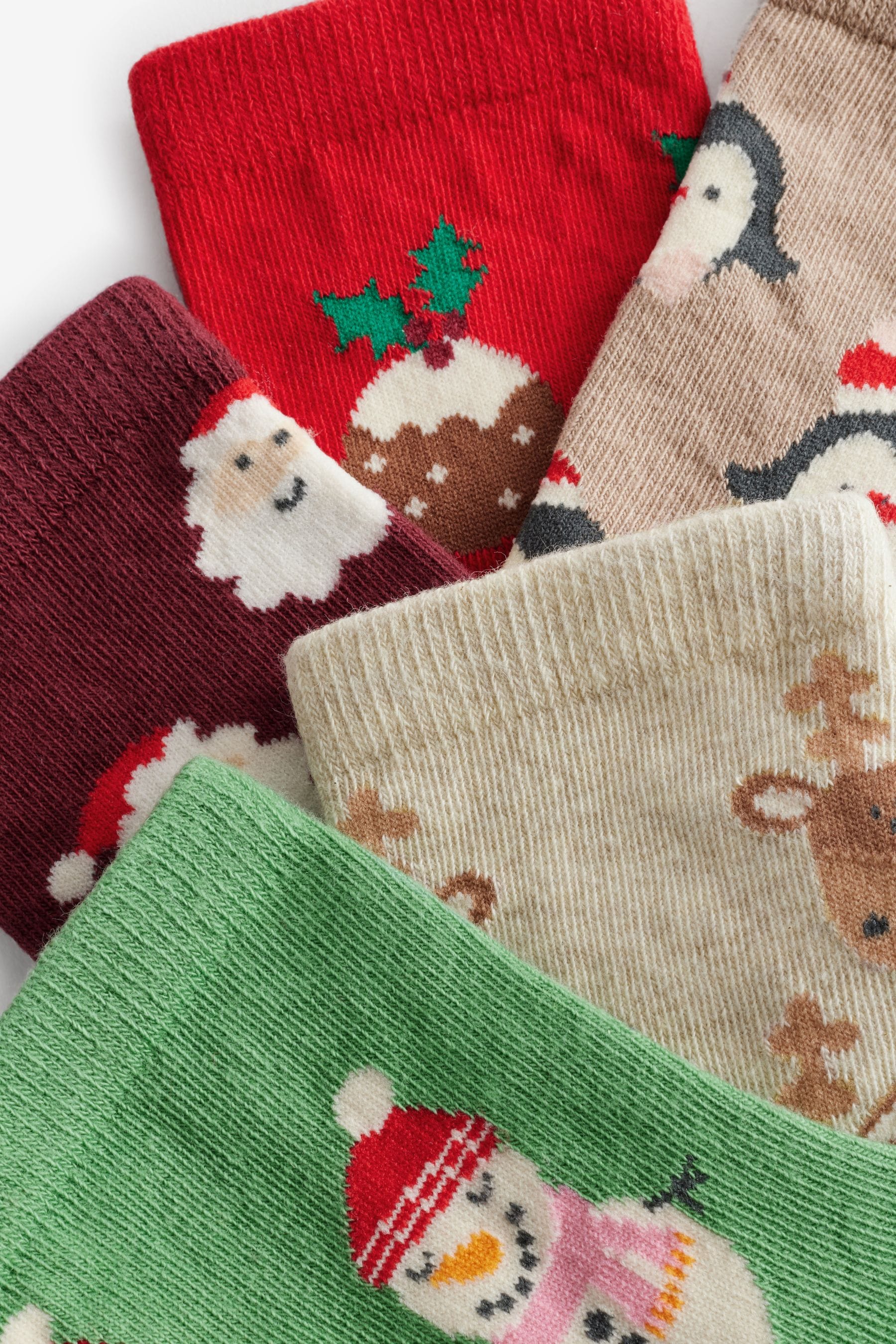 Multi Cotton Rich Christmas Character Ankle Socks 5 Pack