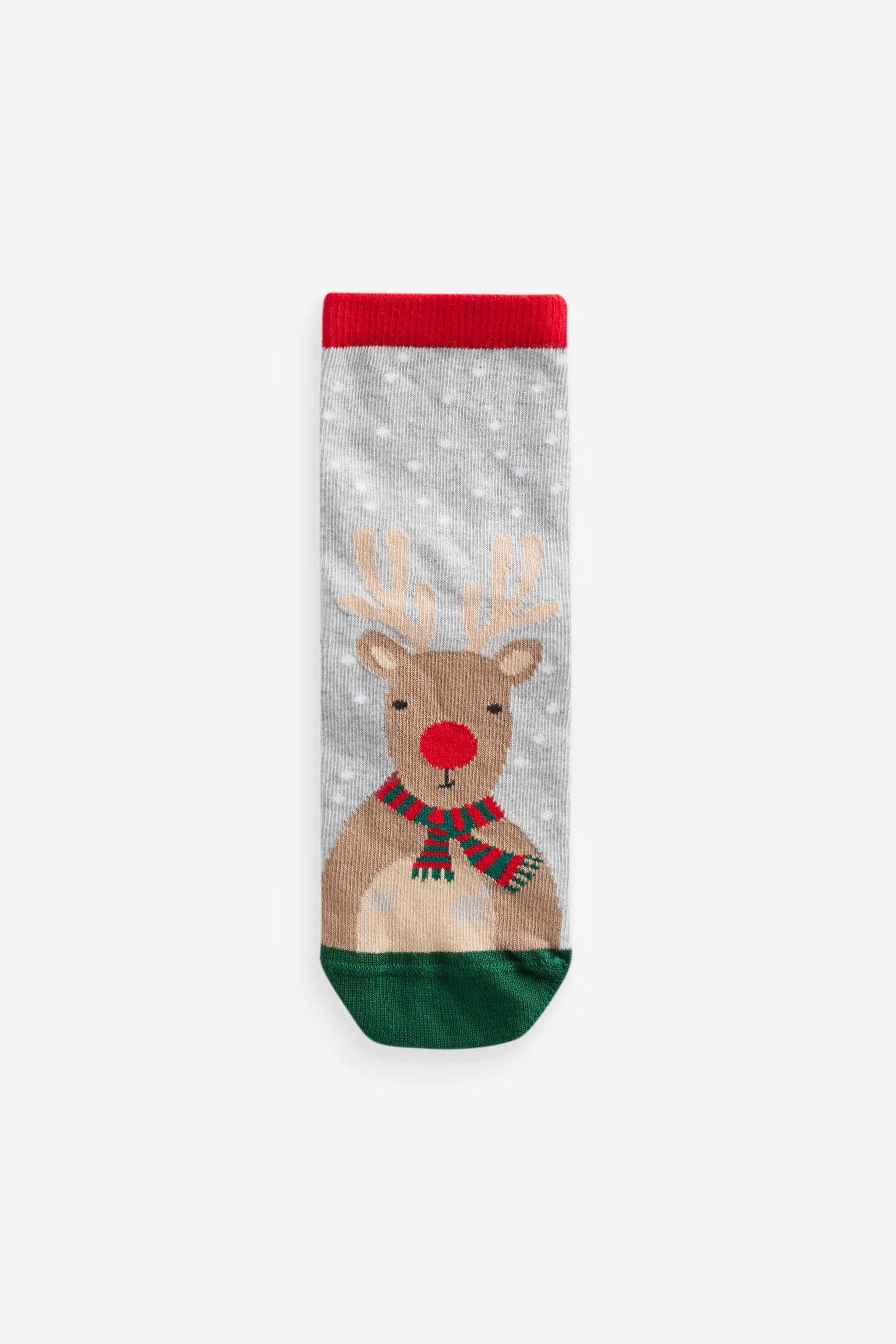 Red/Navy Cotton Rich Christmas Character Ankle Socks 3 Pack