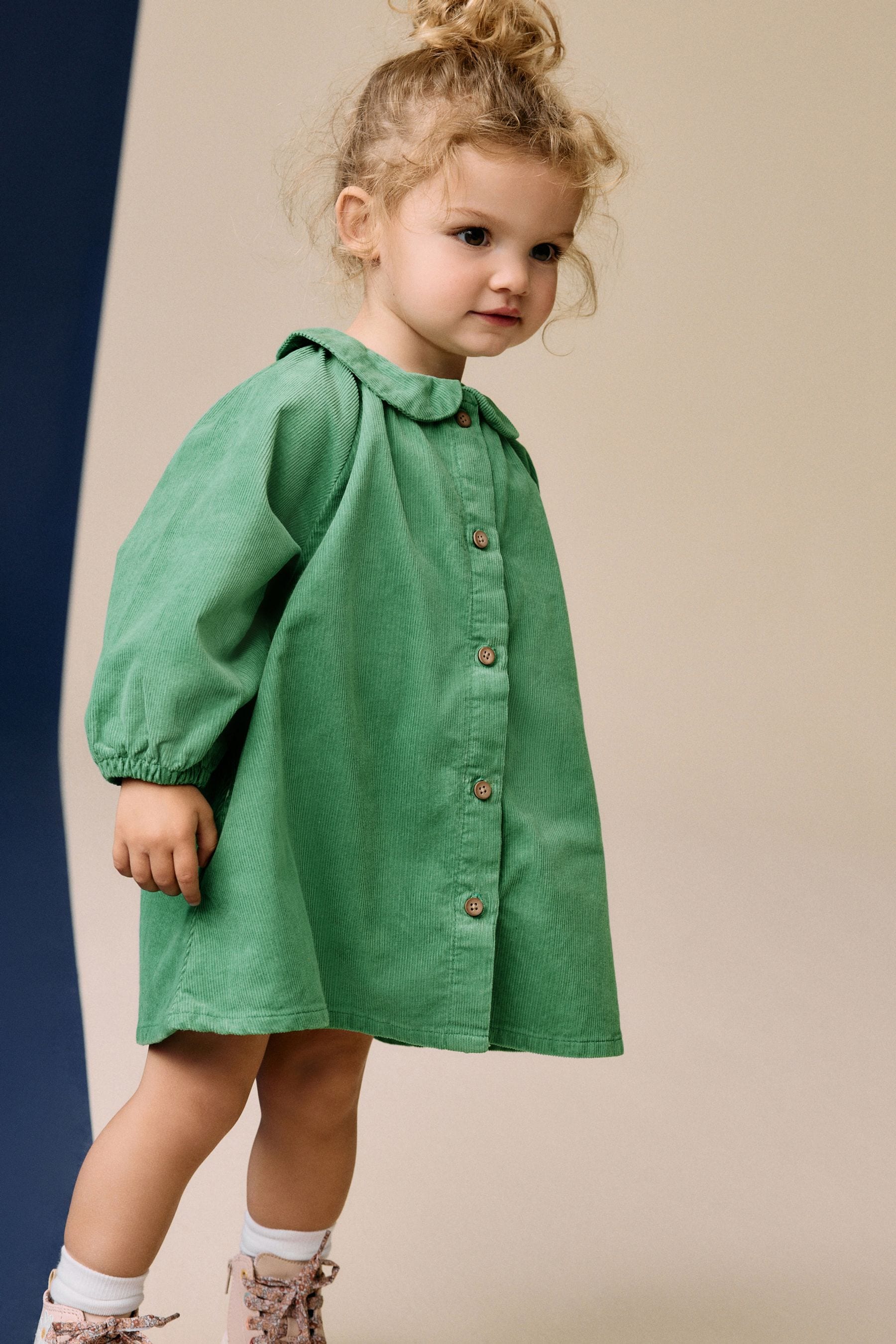 Green 100% Cotton Shirt Dress (3mths-8yrs)