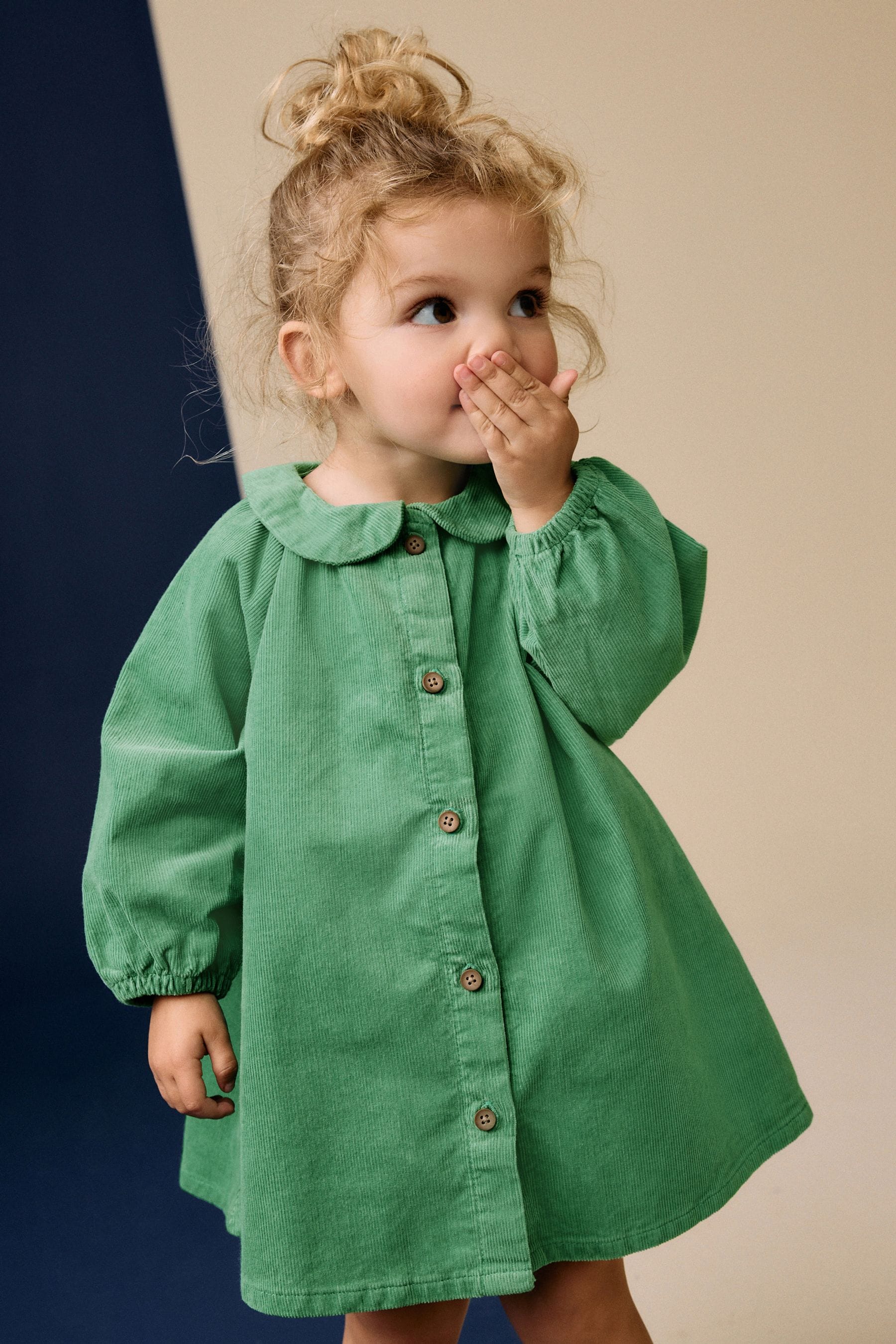 Green 100% Cotton Shirt Dress (3mths-8yrs)