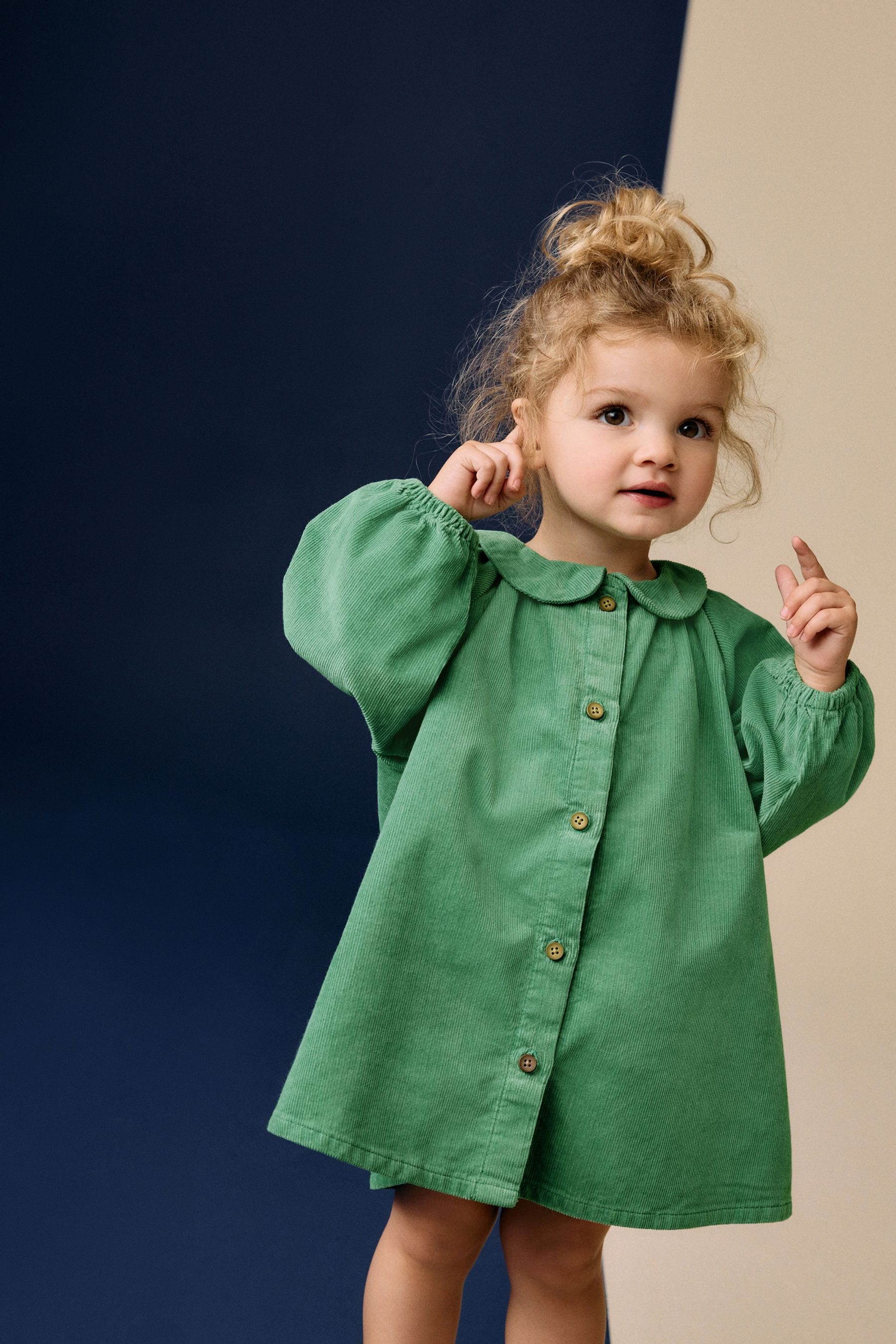 Green 100% Cotton Shirt Dress (3mths-8yrs)