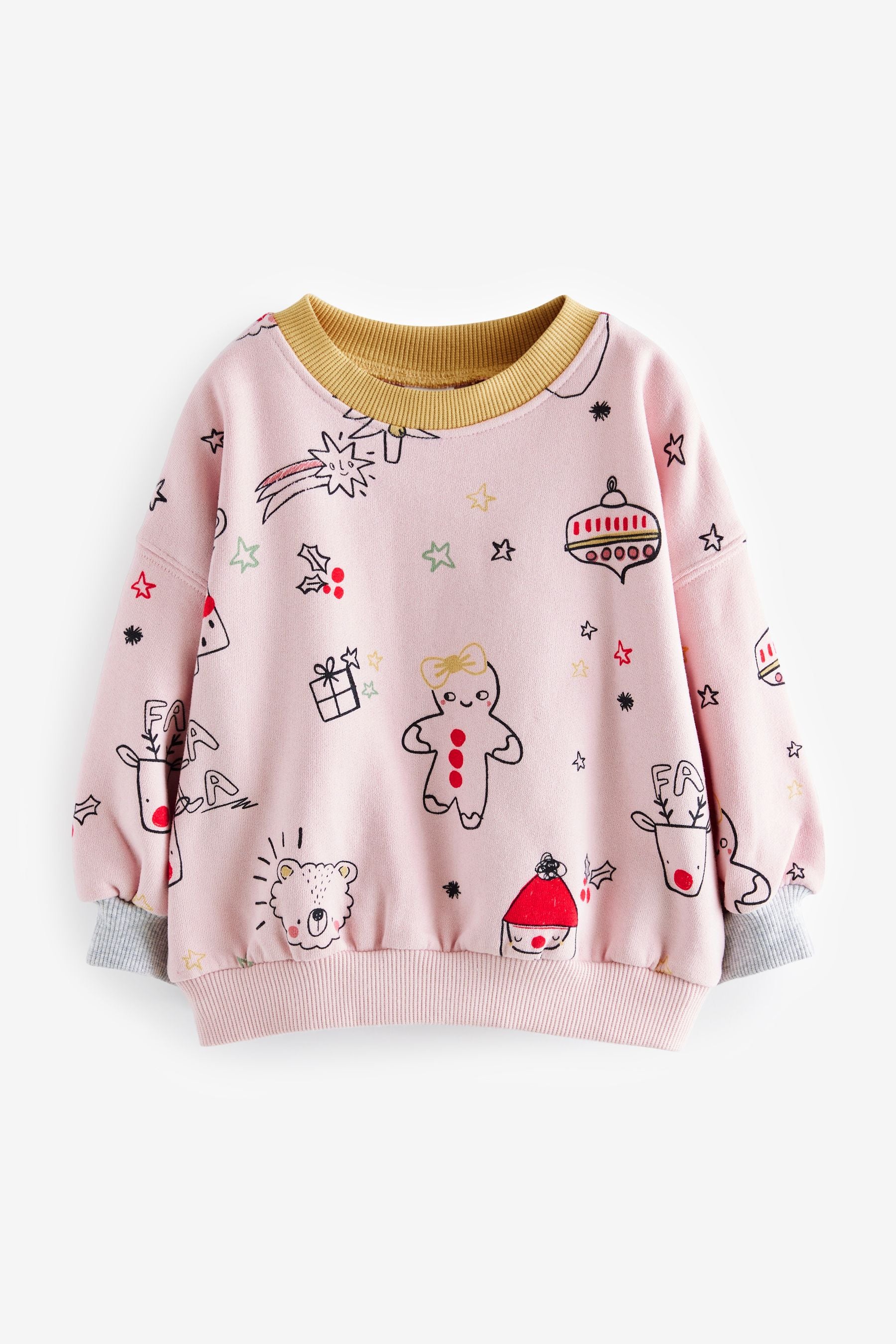 Pale Pink Christmas Sweatshirt (3mths-7yrs)