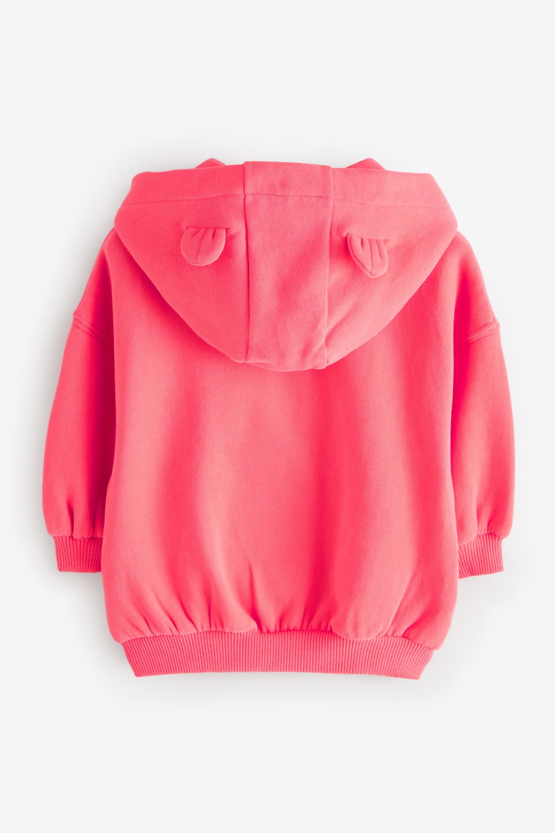 Coral Pink Zip Through Hoodie (3mths-7yrs)